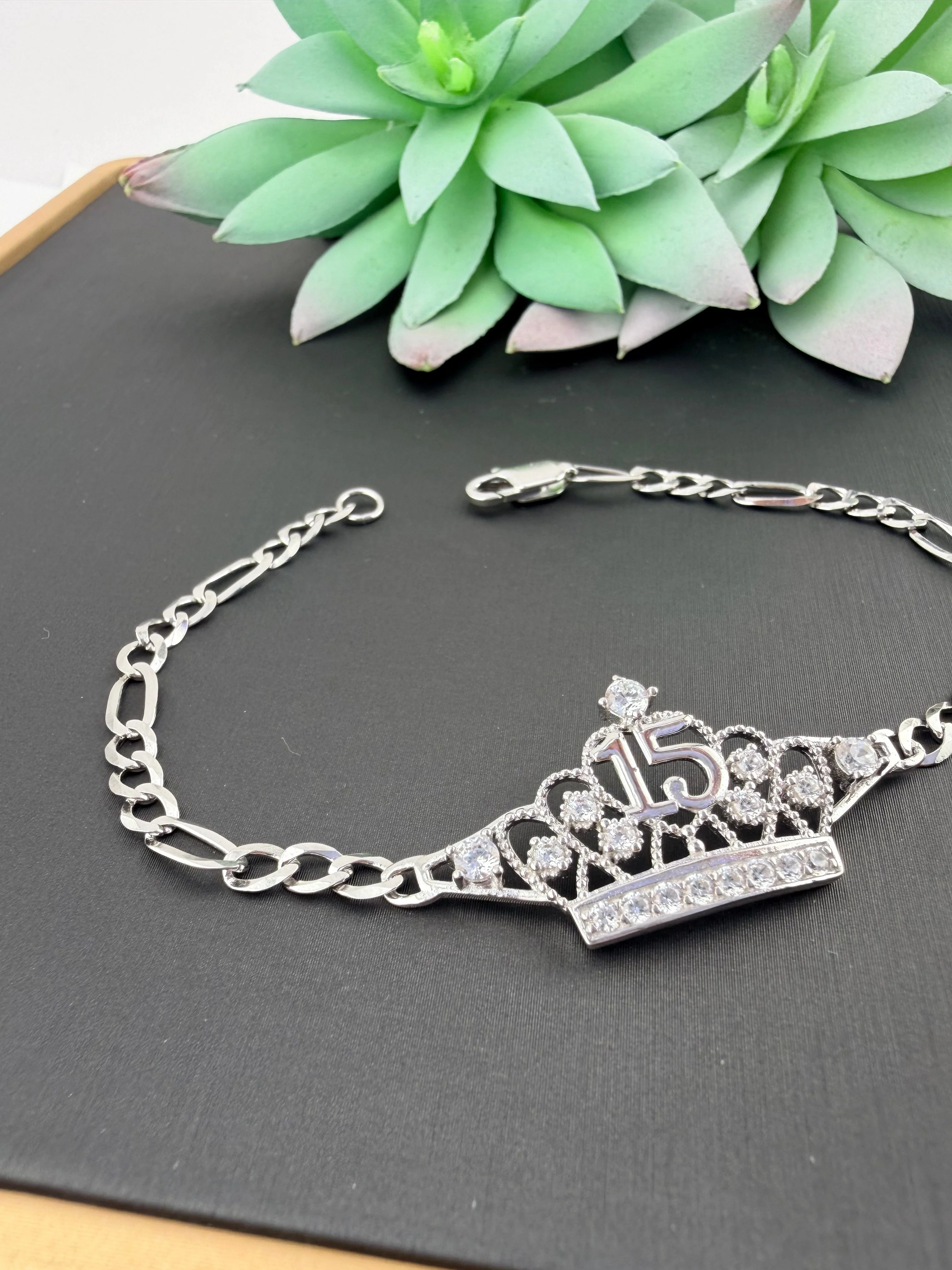Silver 925 Quinceañera bracelet - Pulcera Quinceañera - Image 2