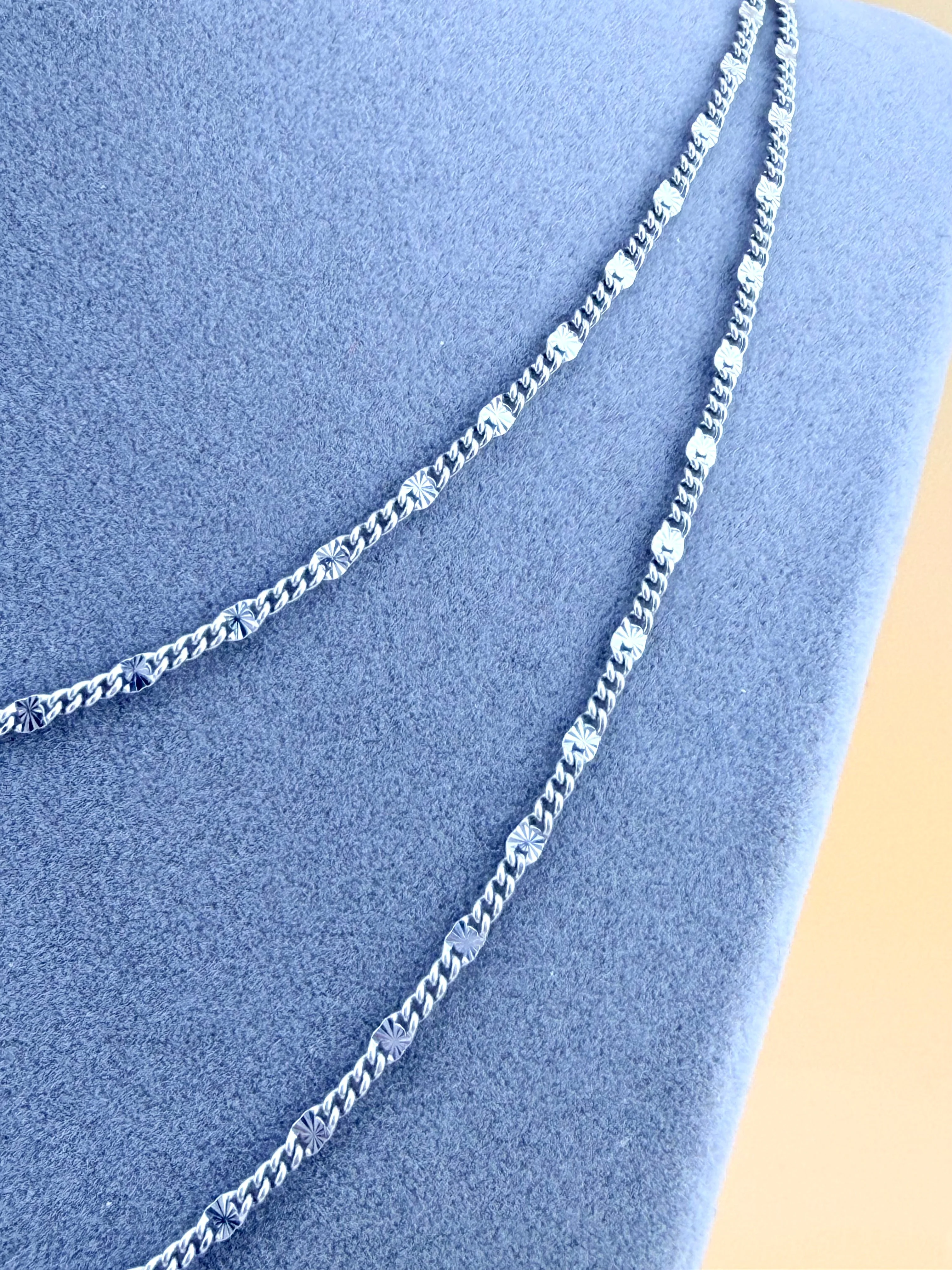 Sterling Silver 925 Diamond-Cut Chain Necklace- Cadena - Image 3