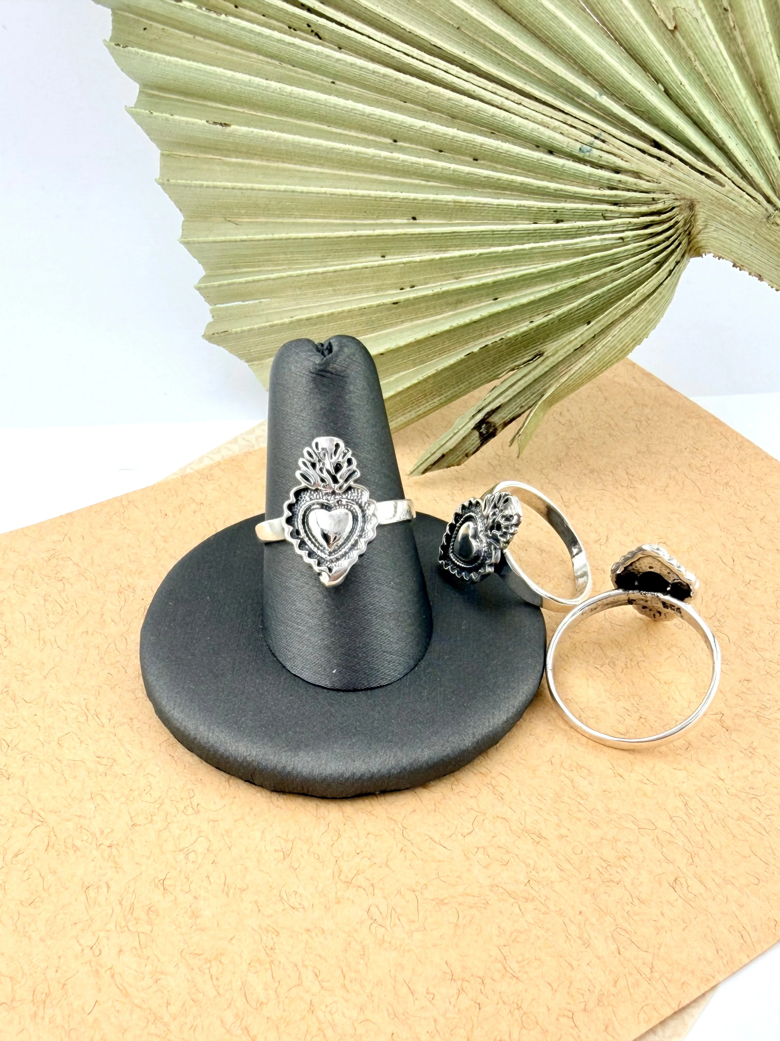 Silver Sterling 925 Sacred Heart Ring- Anillo Sagrado Corazón - Image 3
