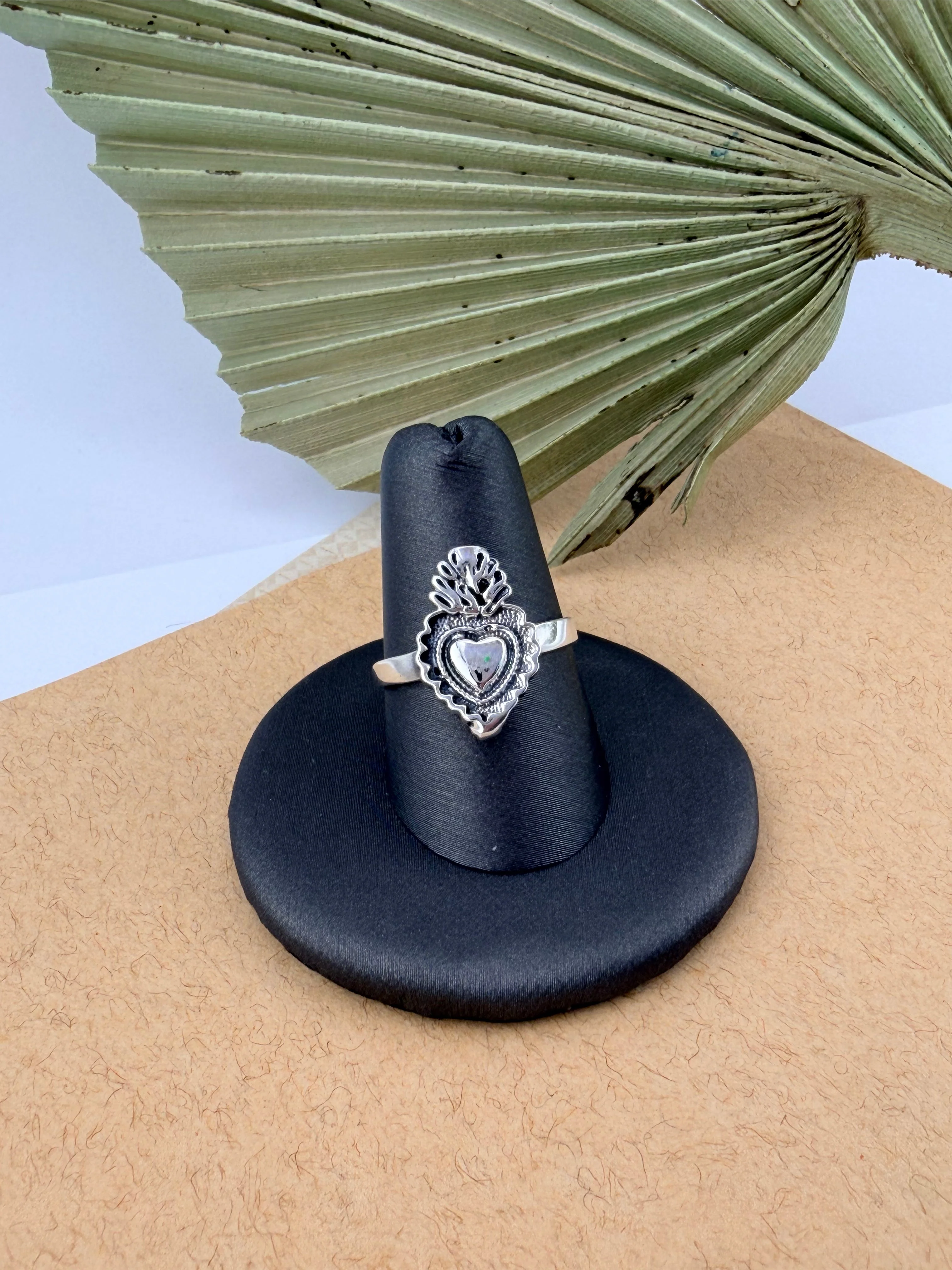 Silver Sterling 925 Sacred Heart Ring- Anillo Sagrado Corazón - Image 6