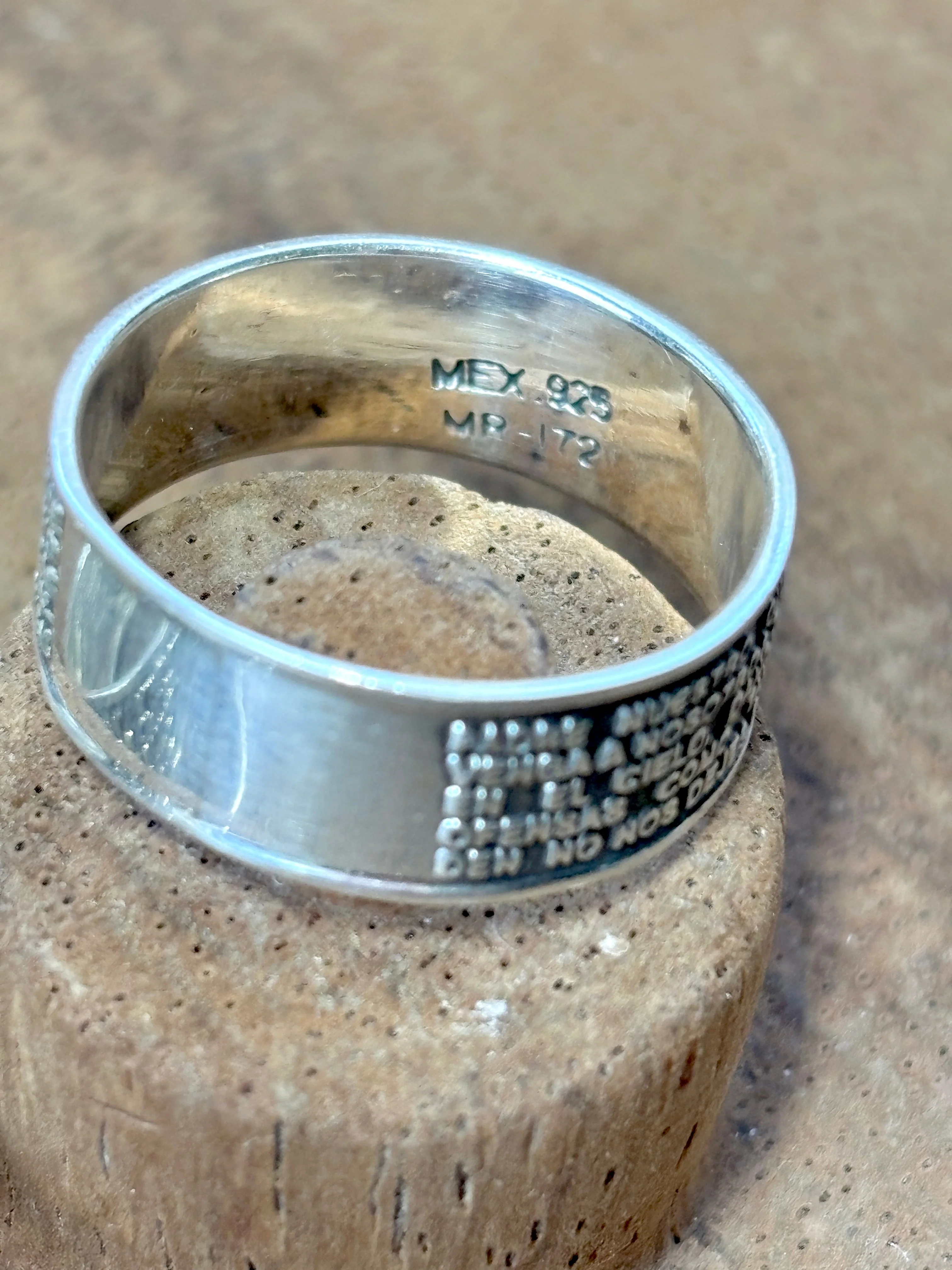 Sterling silver Lord’s Prayer | Anillos de plata 925 del padre nuestro | Silver 925 Unisex band ring - Image 3
