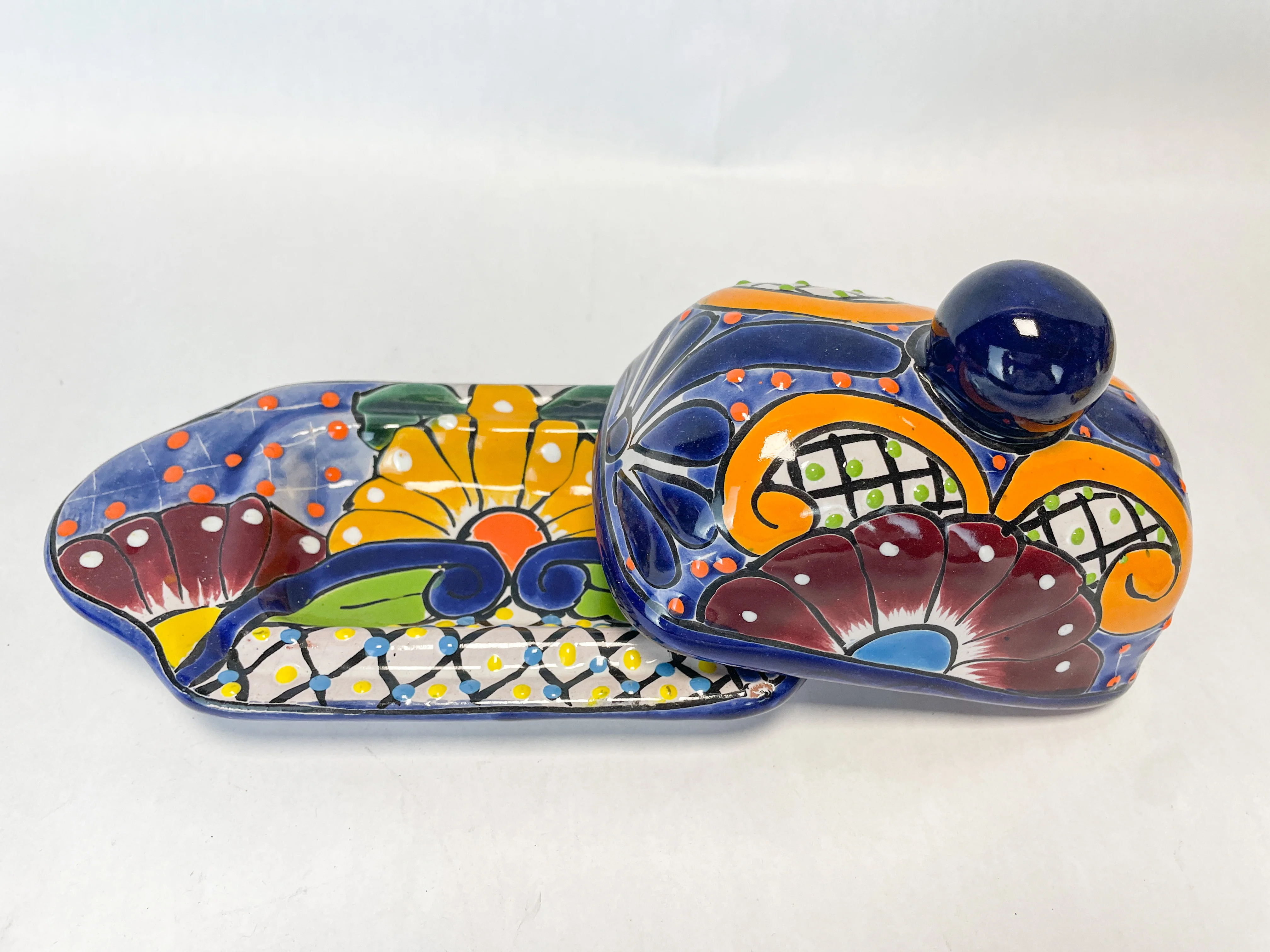 Talavera Butter Dish Mexican Butter Dish Butter Holder Mexican Pottery Talavera pottery - Image 6