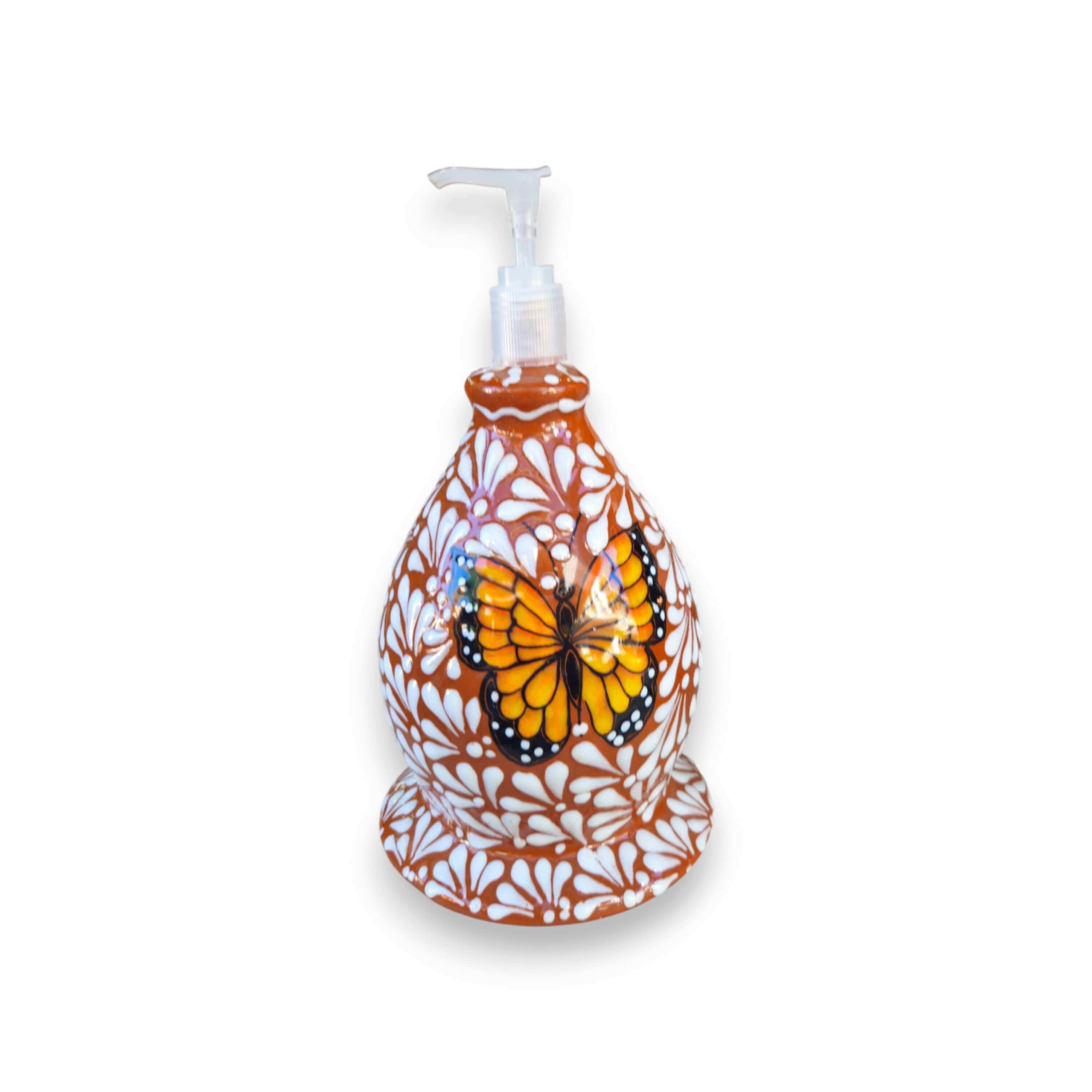 Talavera Butterfly Soap Dispenser | Hand-Painted Ceramic - Image 4