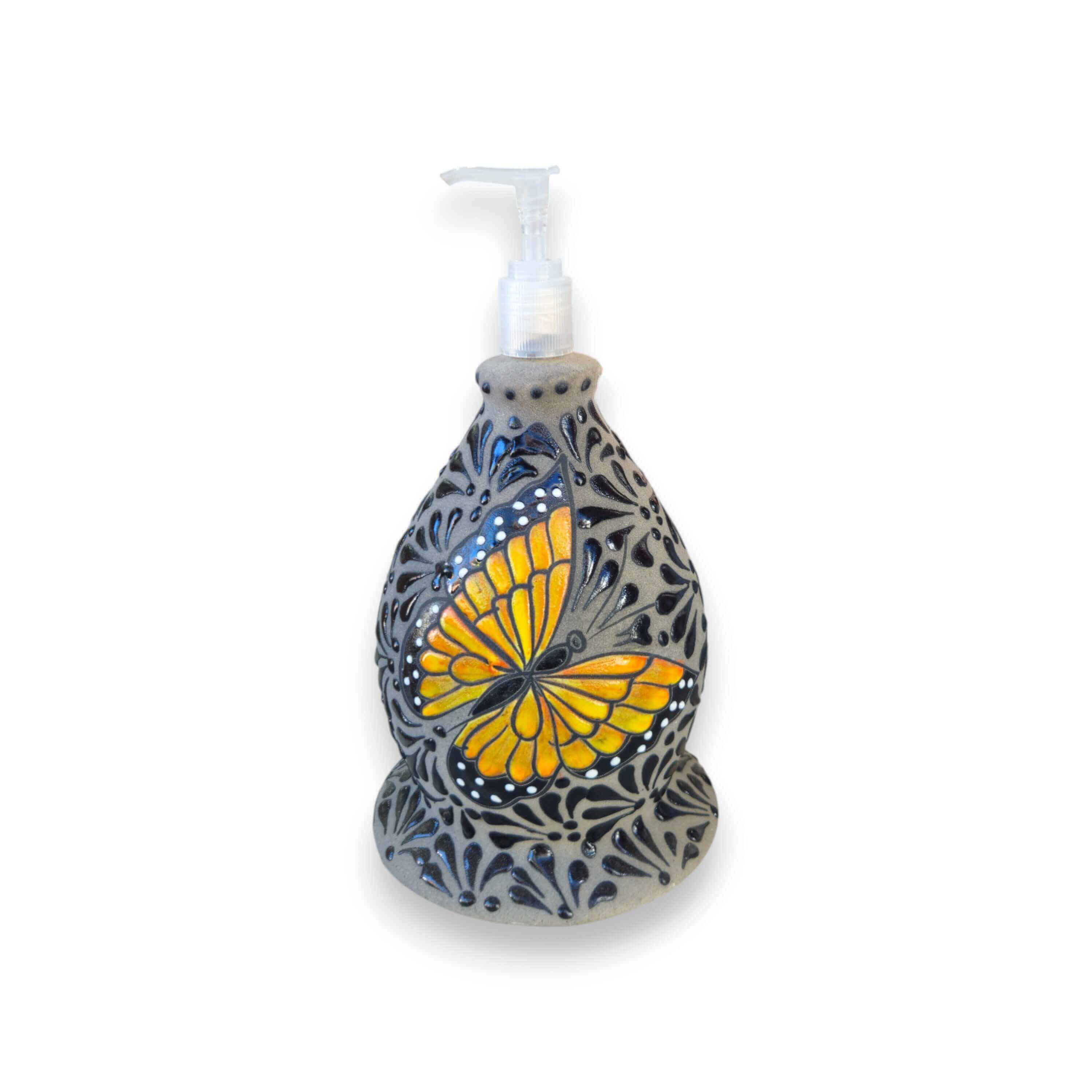 Talavera Butterfly Soap Dispenser | Hand-Painted Ceramic - Image 6