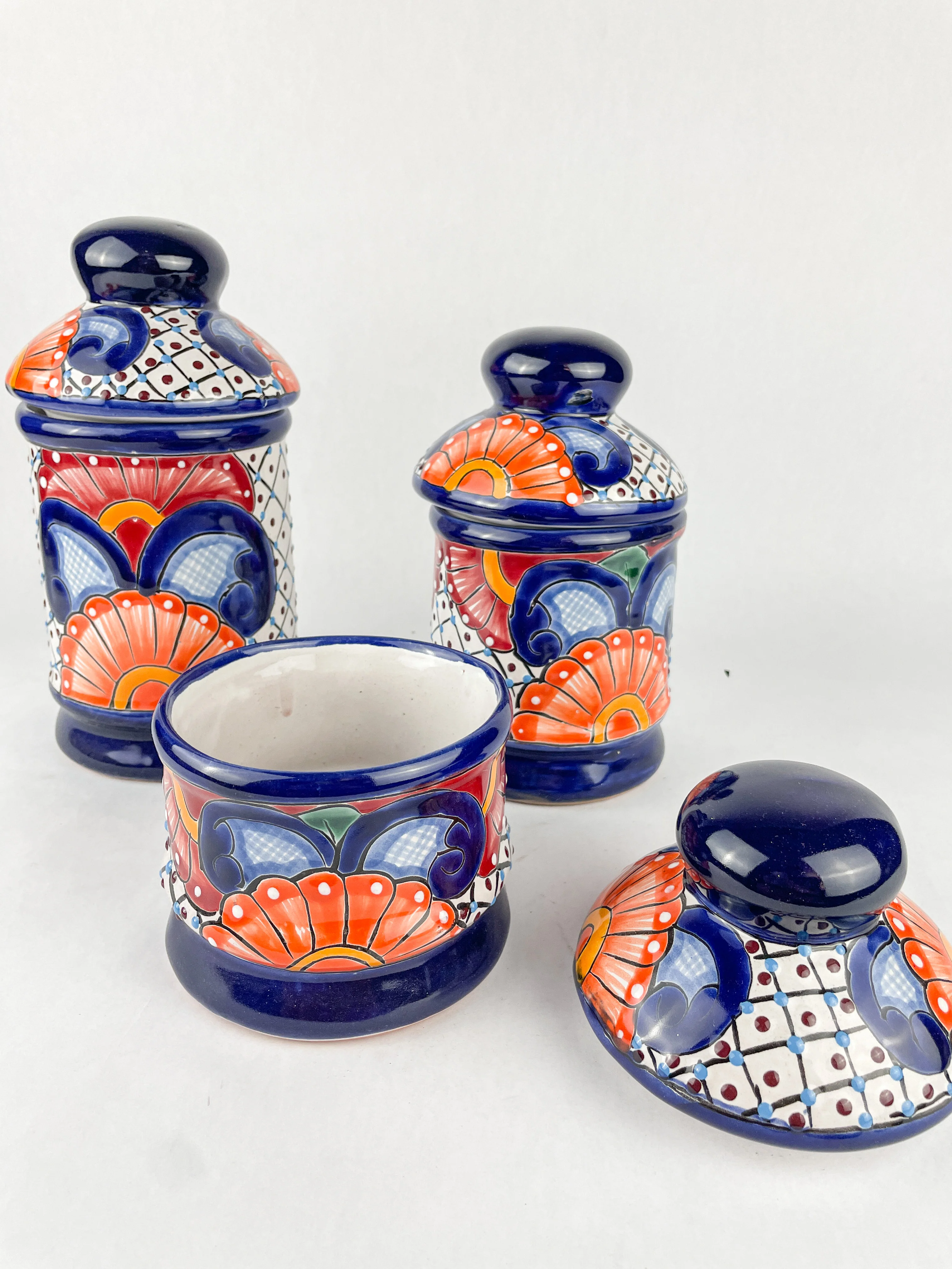 Talavera Canister Set 3 Pc Kitchen Canisters Cow Kitchen Decor - Image 10