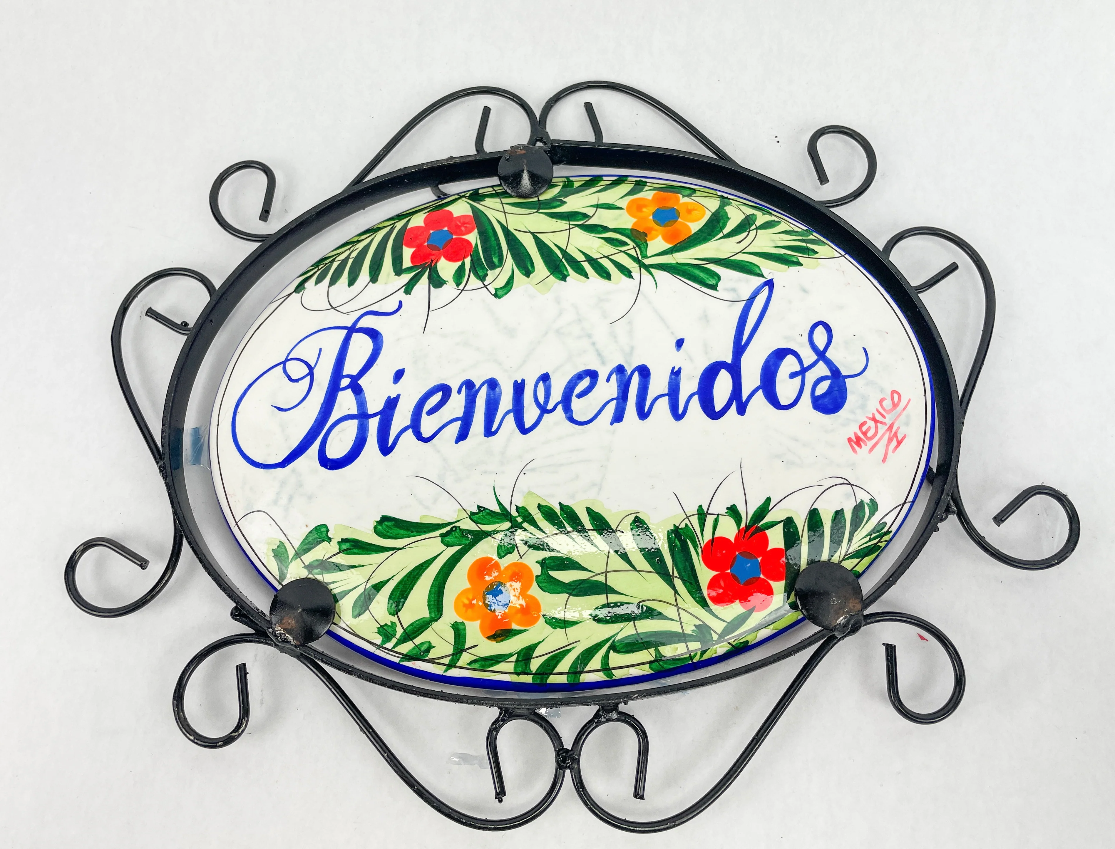 Talavera Wall Decor Mexican Ceramic Wall Art With Metal 13 15 Inches Welcome Bienvenidos Colorful - Image 12