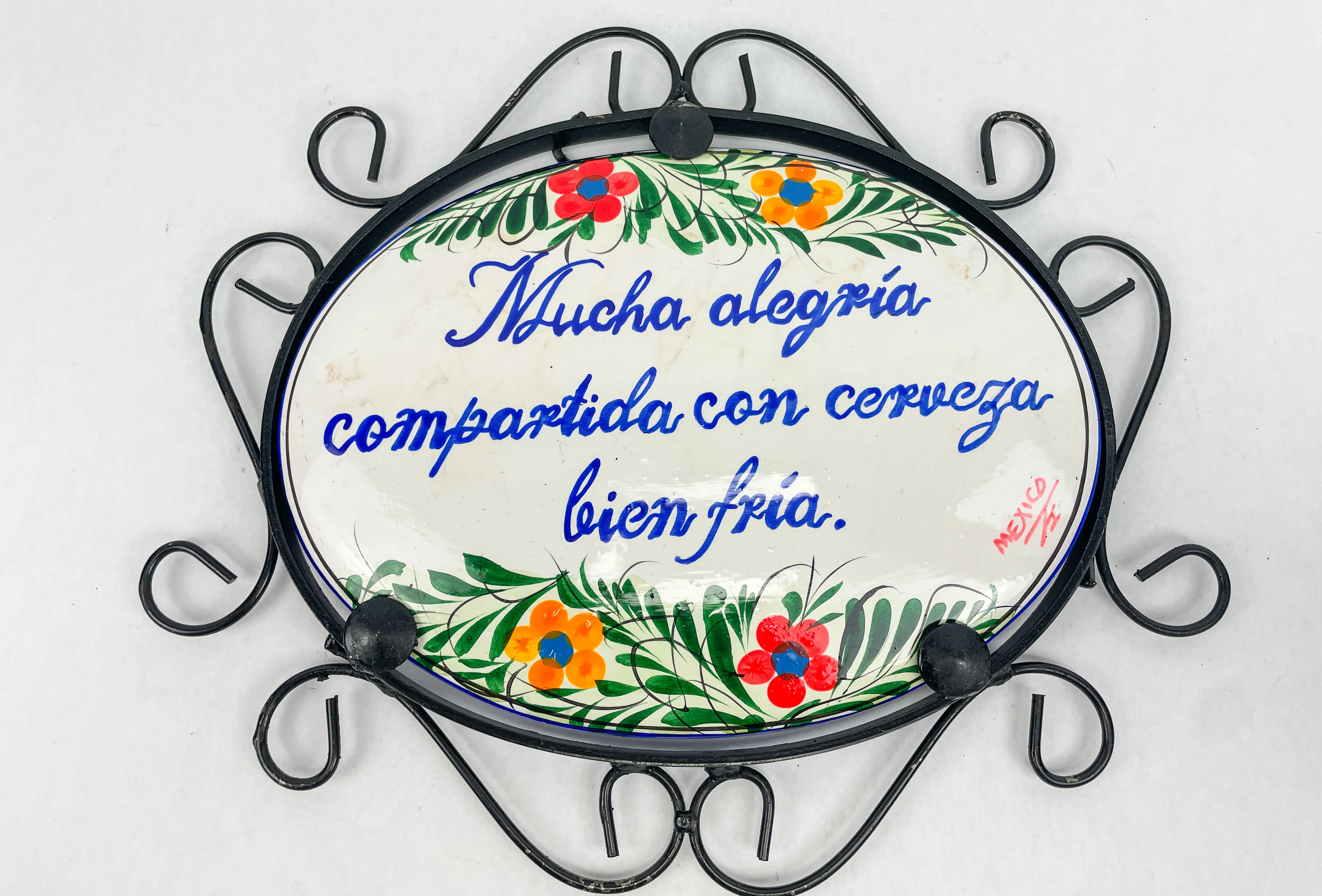 Talavera Wall Decor Mexican Ceramic Wall Art With Metal 13 15 Inches Welcome Bienvenidos Colorful - Image 14