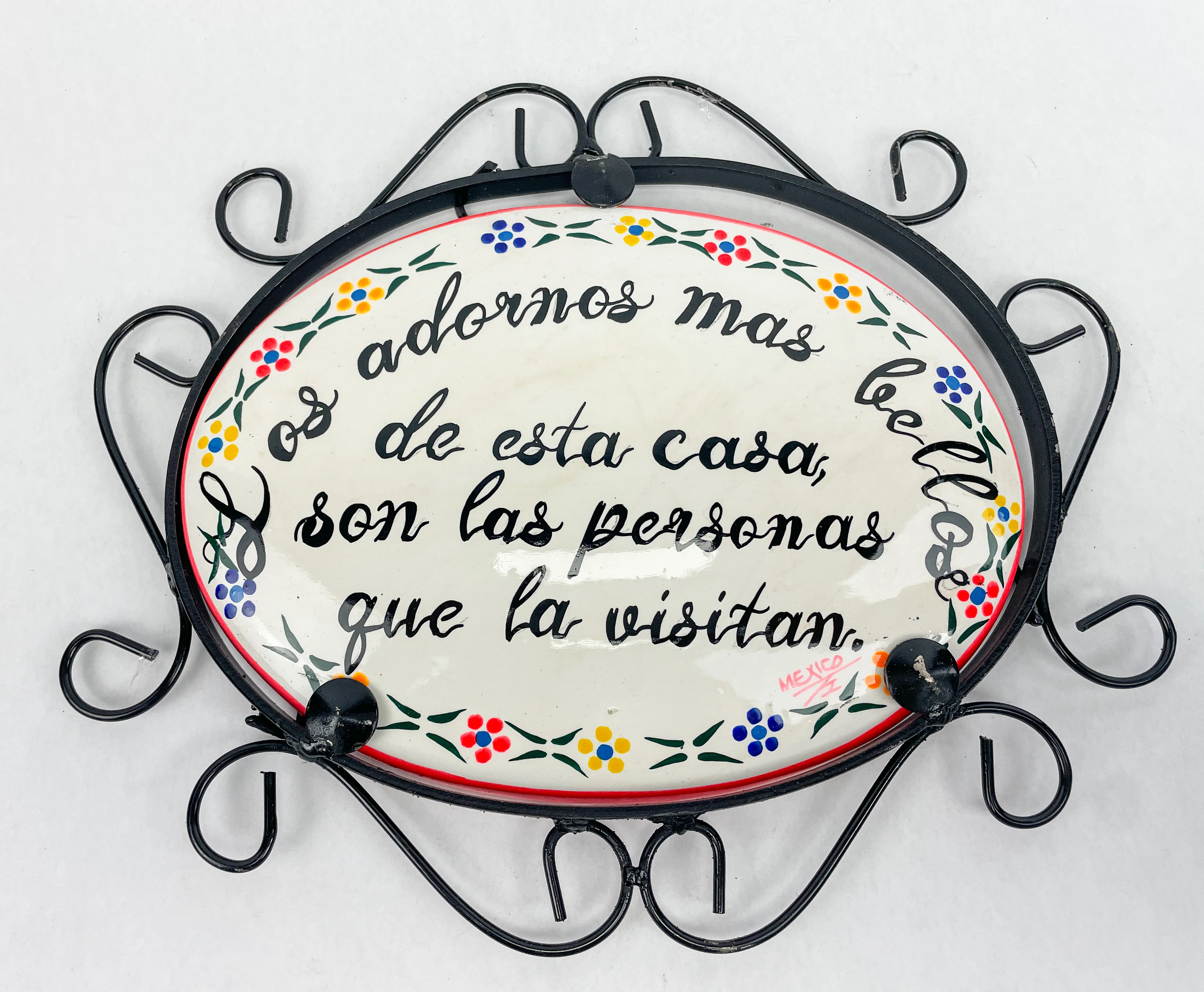 Talavera Wall Decor Mexican Ceramic Wall Art With Metal 13 15 Inches Welcome Bienvenidos Colorful - Image 15