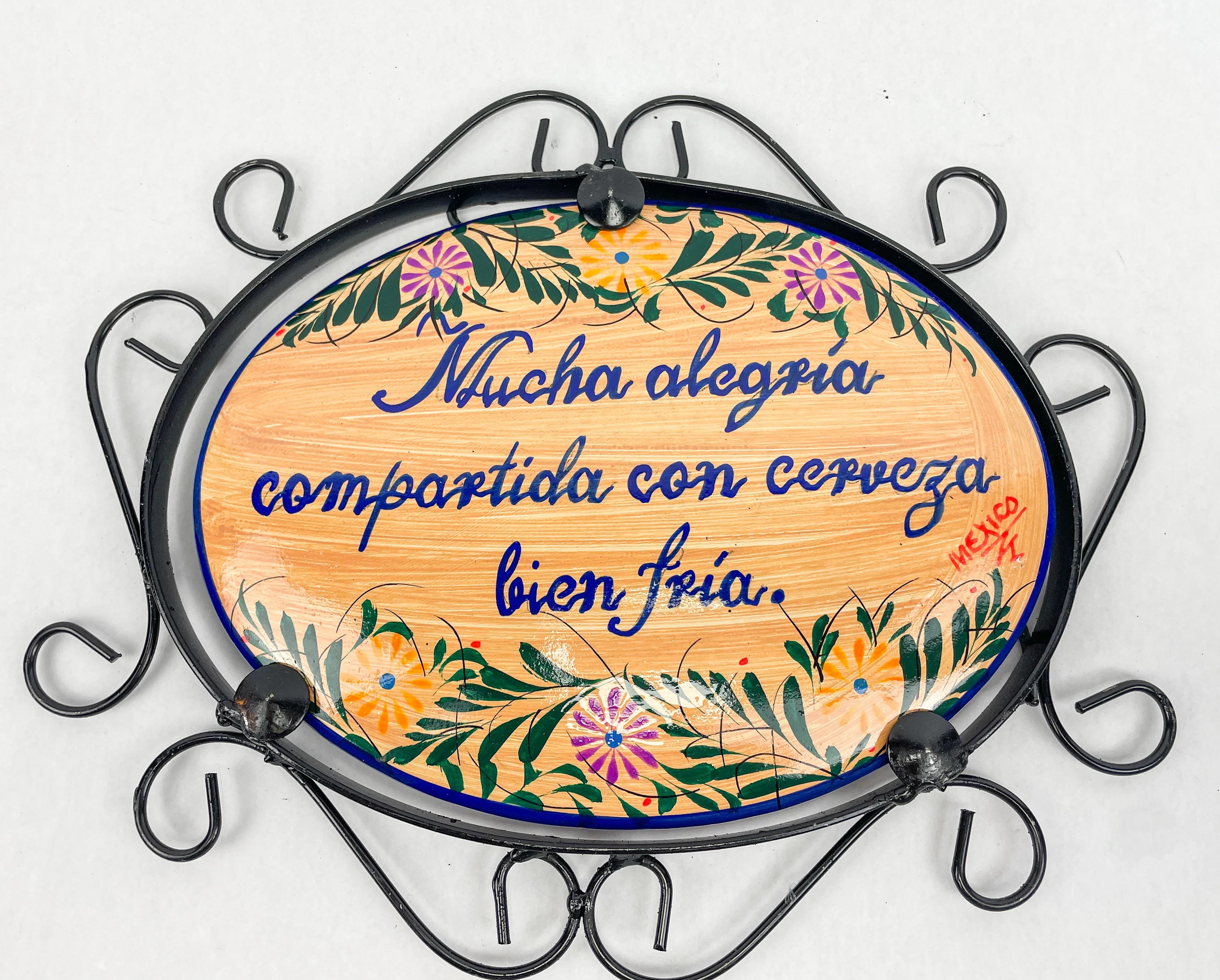 Talavera Wall Decor Mexican Ceramic Wall Art With Metal 13 15 Inches Welcome Bienvenidos Colorful - Image 17