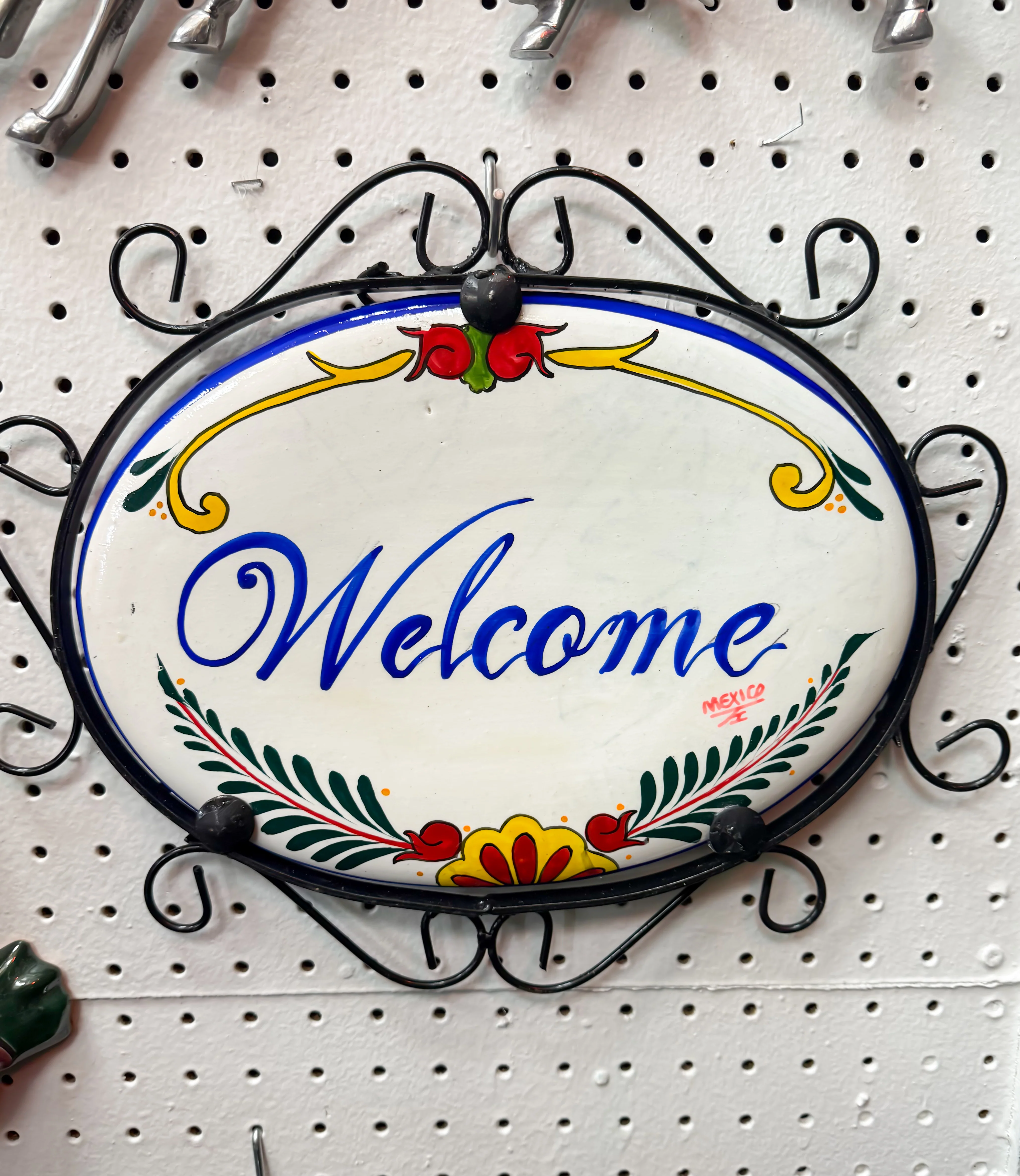 Talavera Wall Decor Mexican Ceramic Wall Art With Metal 13 15 Inches Welcome Bienvenidos Colorful - Image 18