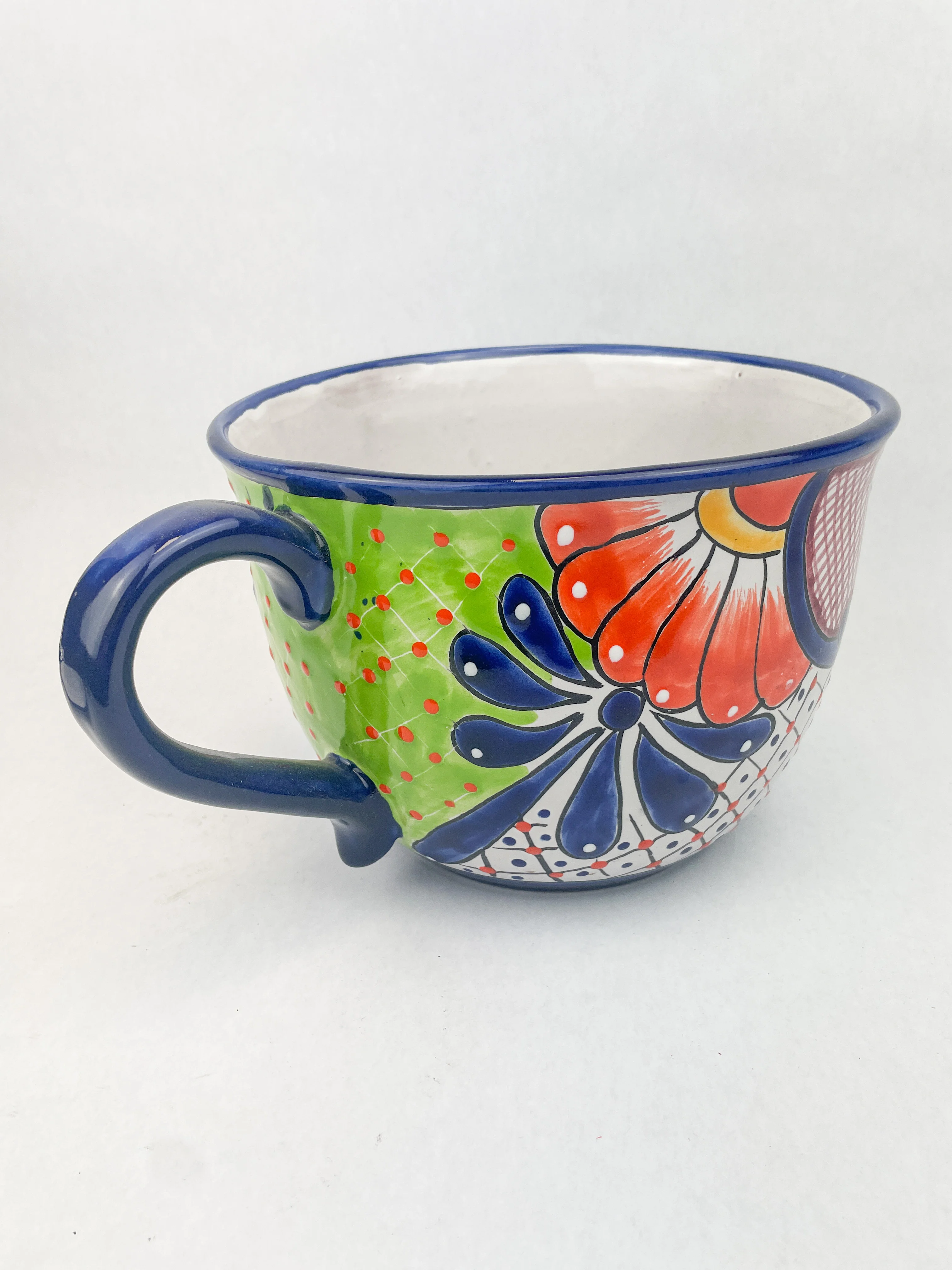 Talavera Flower Pot With Drainage Water Tray Tea Coffee Cup - Image 5