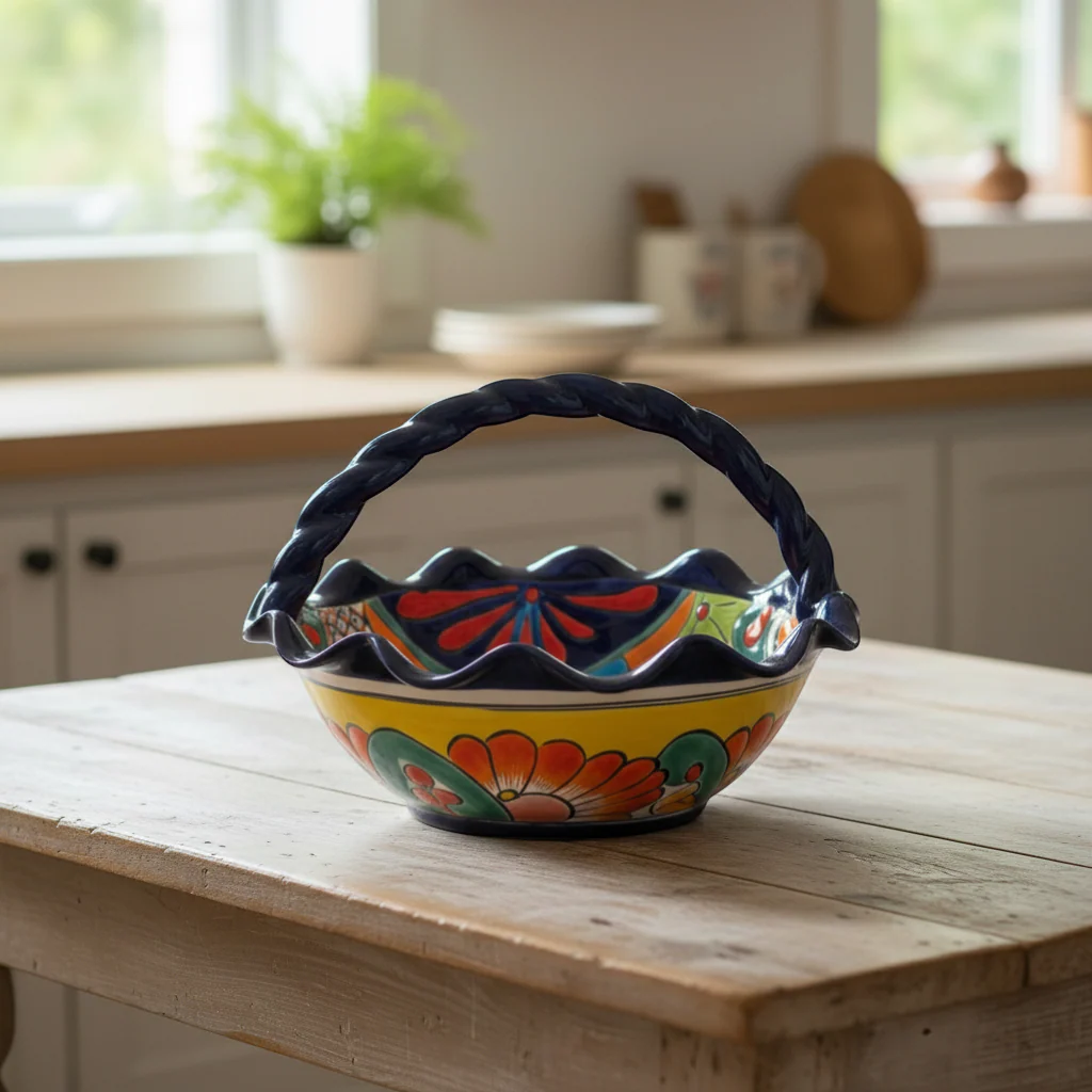 Talavera Fruit Basket | Colorful Hand-Painted Centerpiece - Image 4