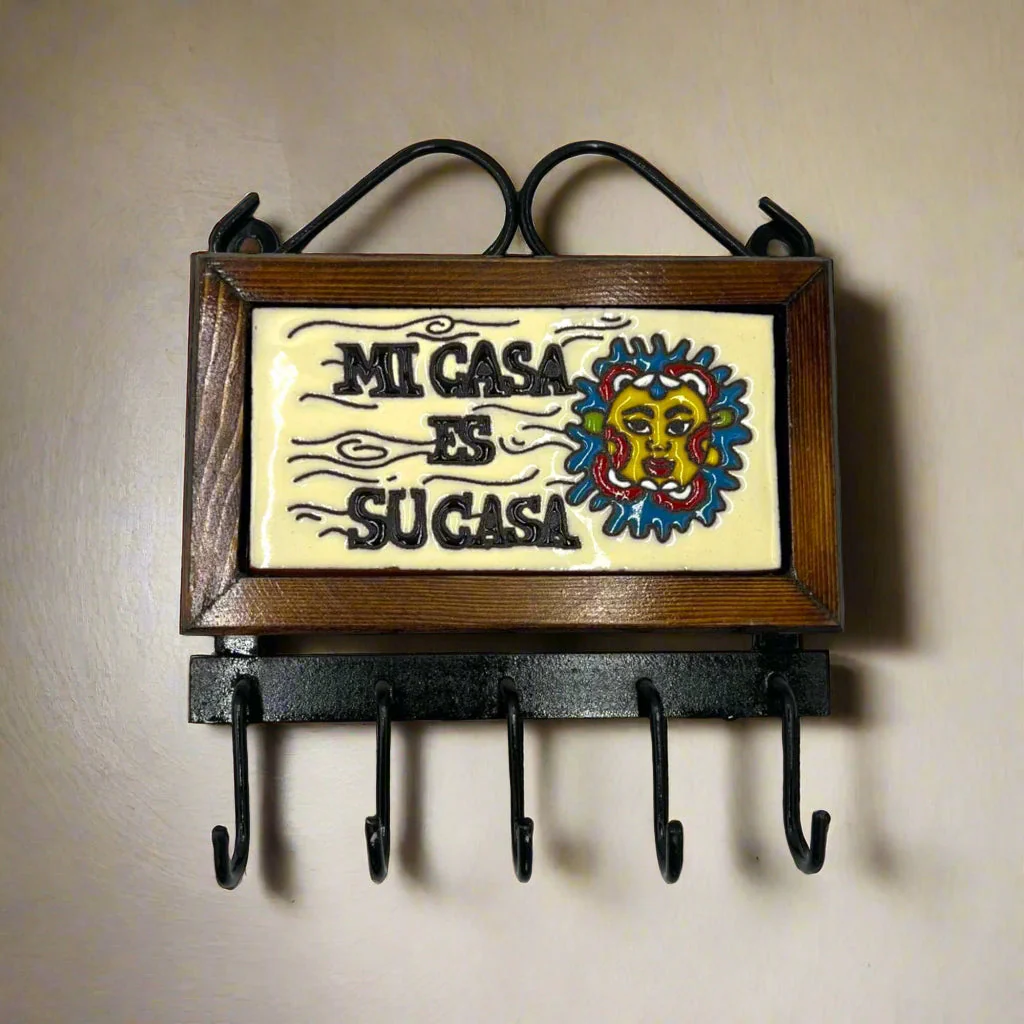 Talavera Key Holder | Handmade Mexican Wall Hook - Image 2
