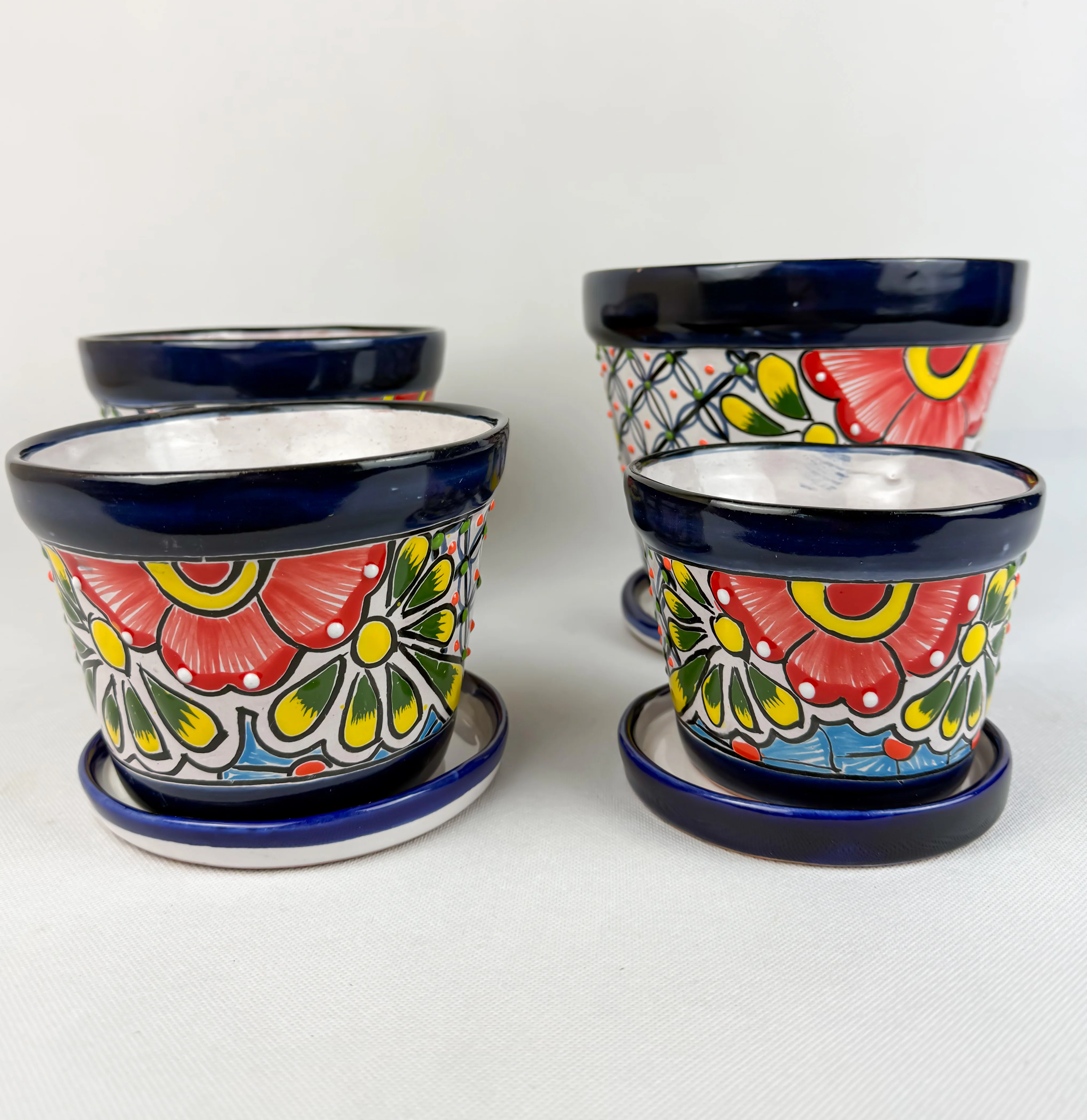 Talavera Planter Flower Pot With Saucer - Maceta - Image 5