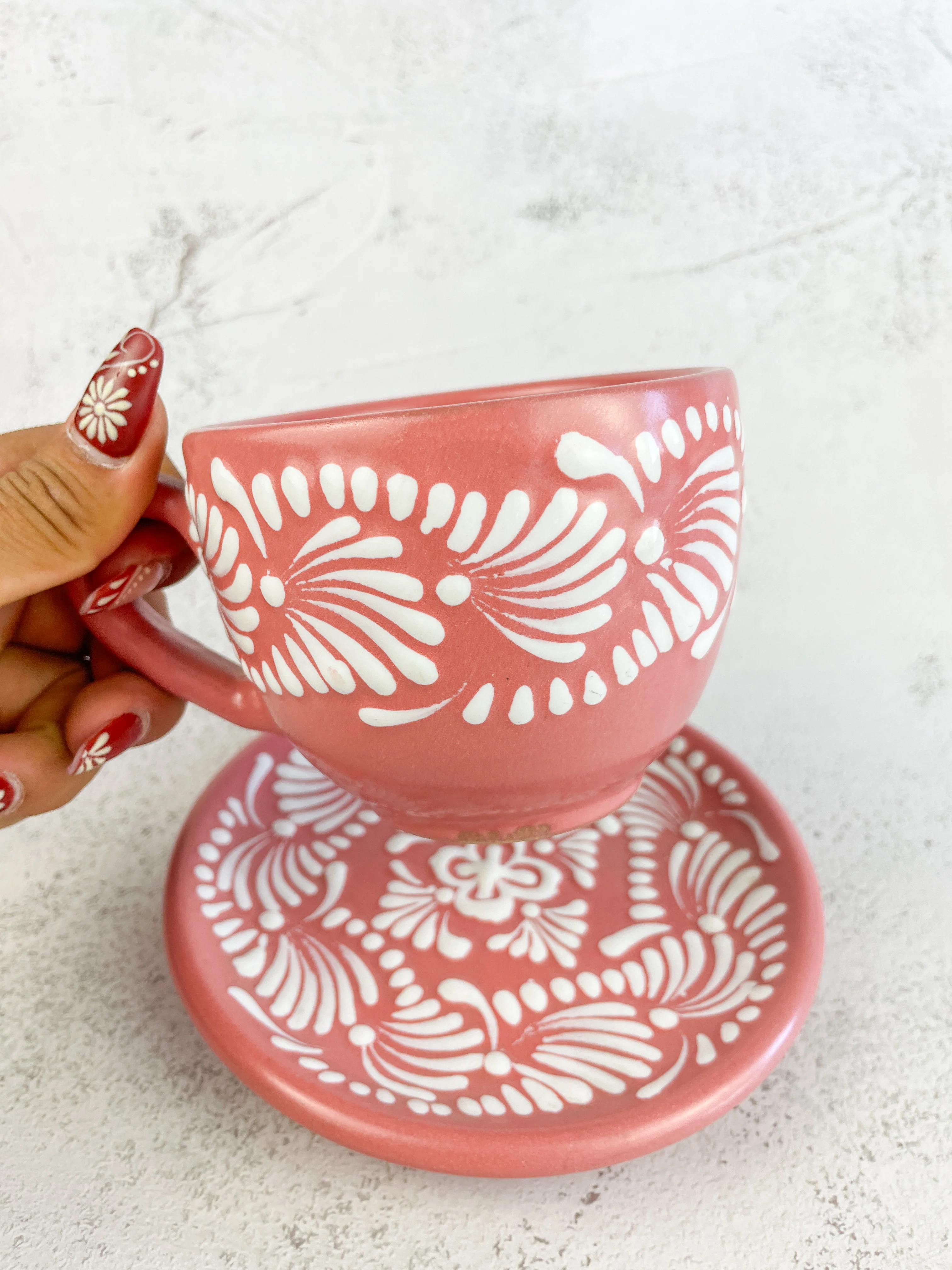 Talavera Coffee Mug With Plate - Taza Con Plato - Image 11