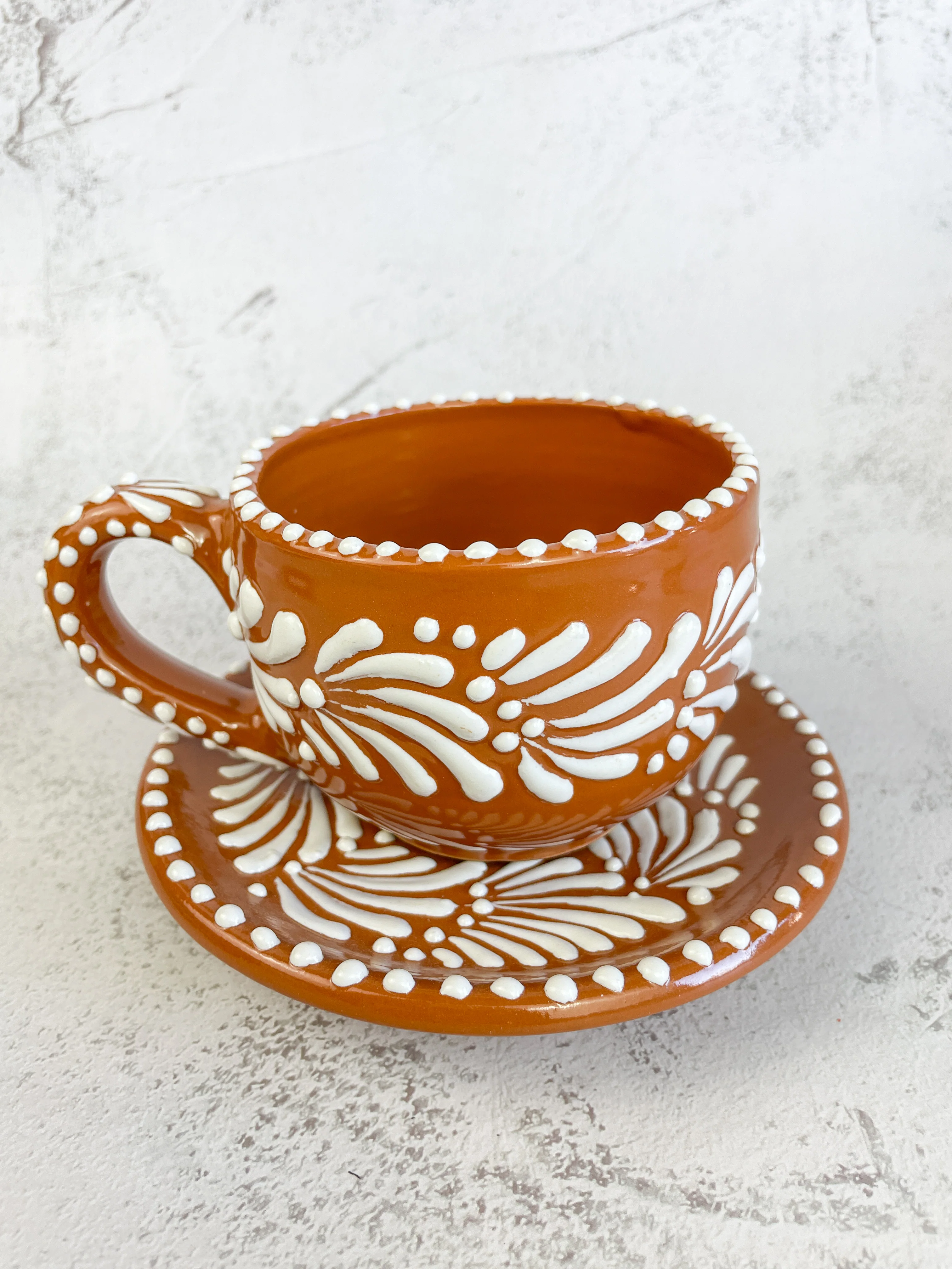 Talavera Coffee Mug With Plate - Taza Con Plato - Image 2