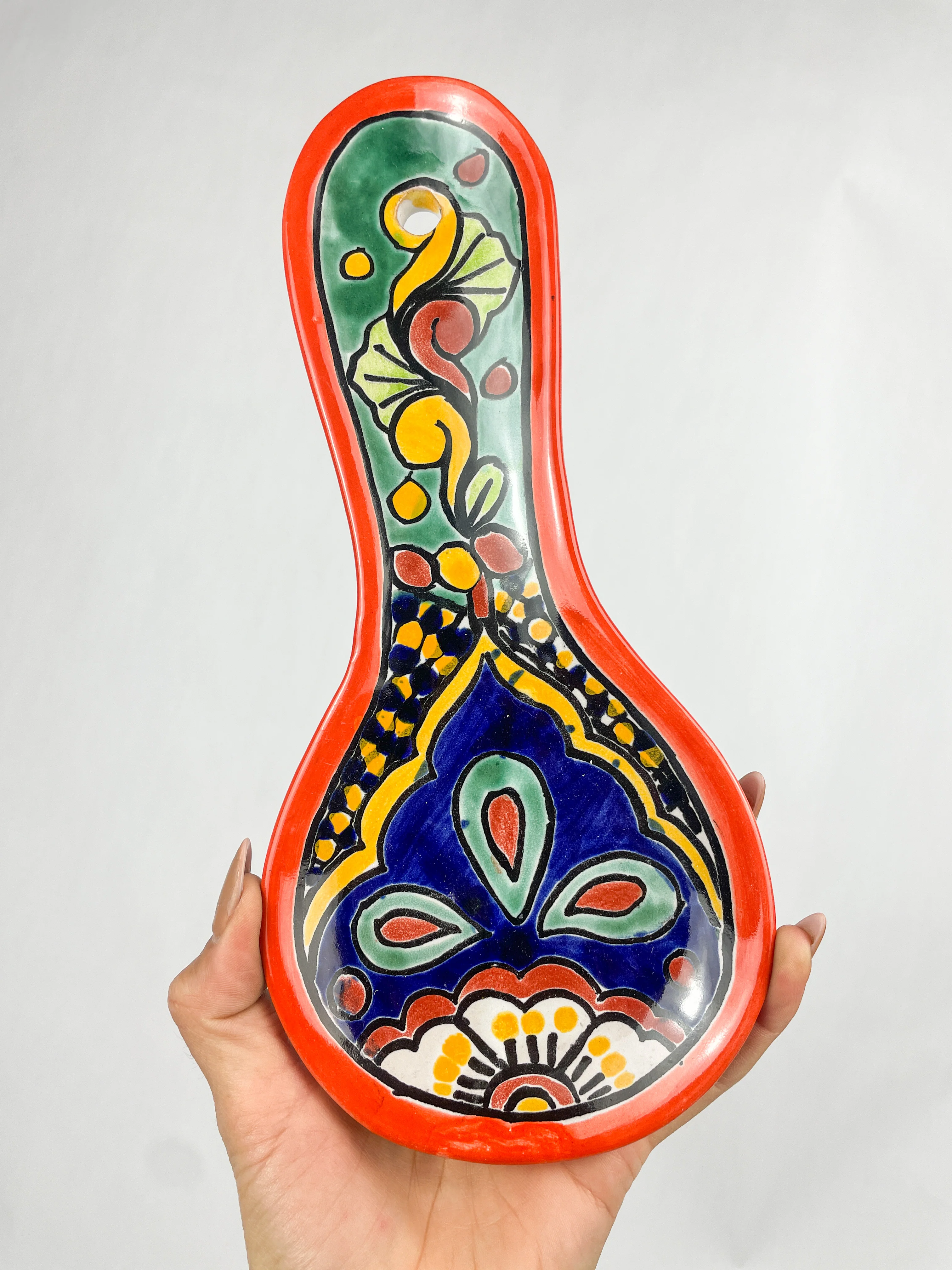 Talavera Spoon Rest 10” Multicolor Beautiful Design Hand Painted Wall Decoration Kitchen - Image 11