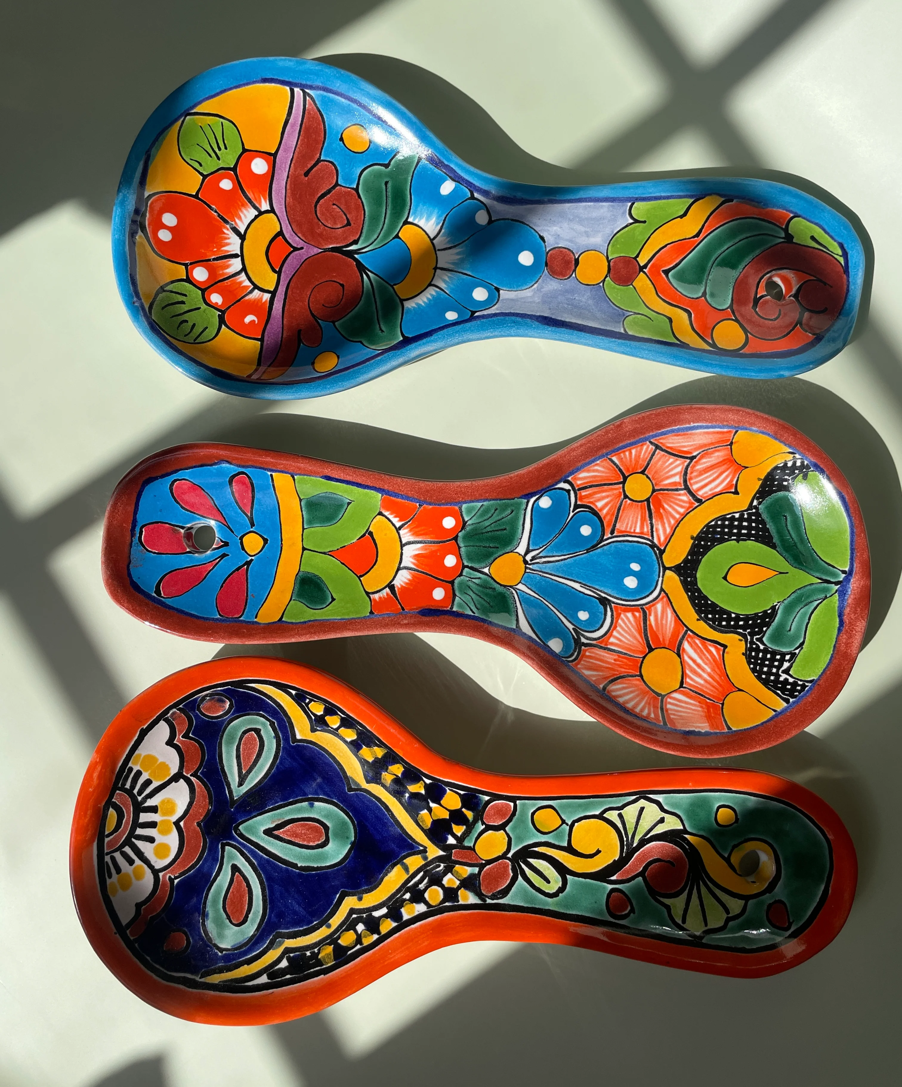 Talavera Spoon Rest 10” Multicolor Beautiful Design Hand Painted Wall Decoration Kitchen - Image 2