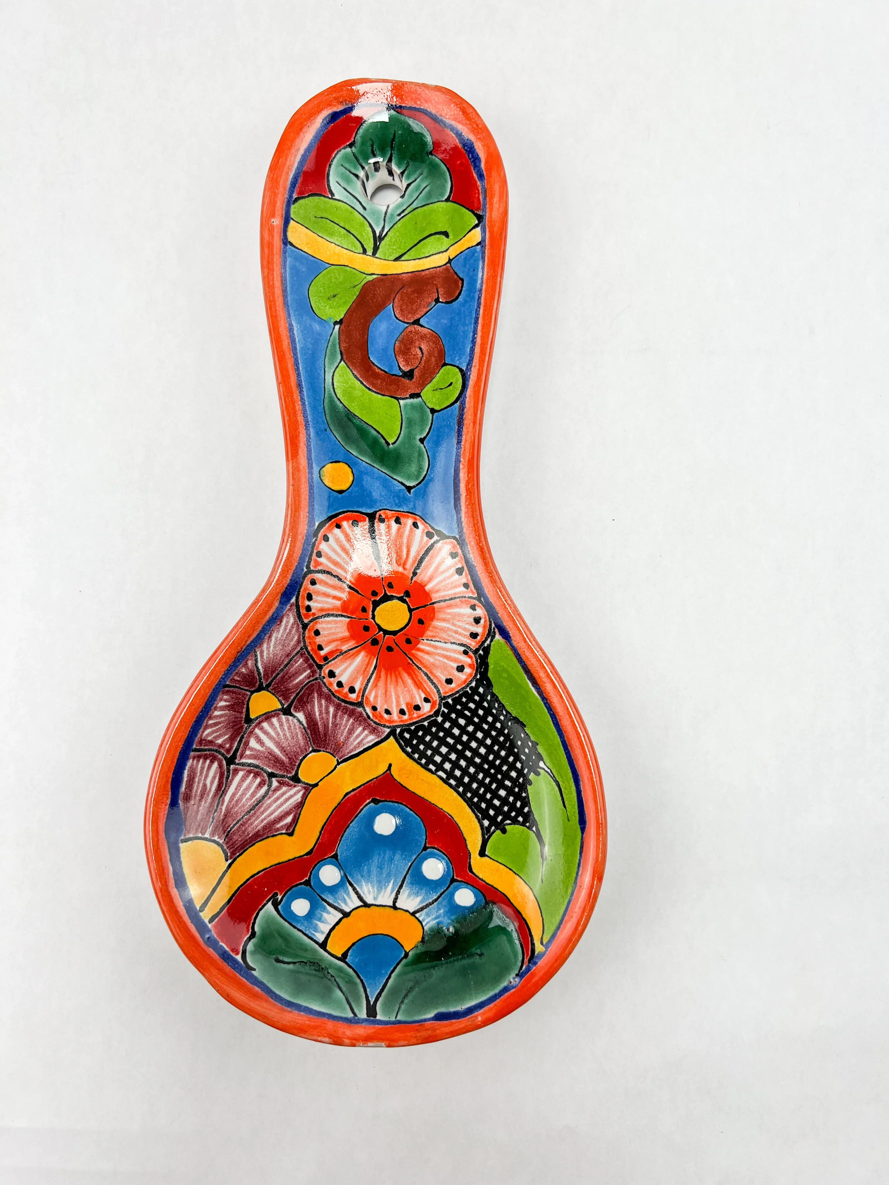 Talavera Spoon Rest 10” Multicolor Beautiful Design Hand Painted Wall Decoration Kitchen - Image 3