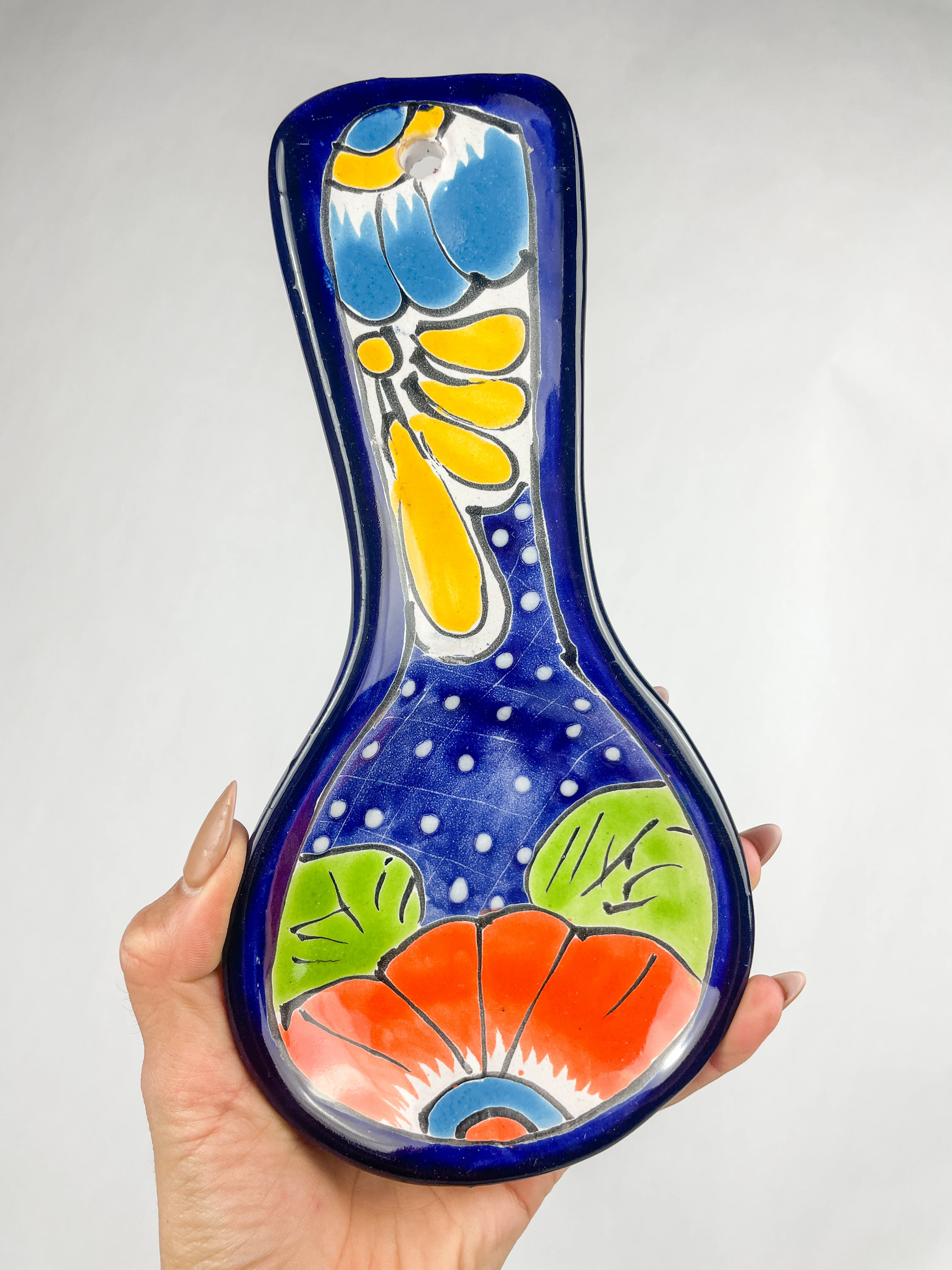 Talavera Spoon Rest 10” Multicolor Beautiful Design Hand Painted Wall Decoration Kitchen - Image 9