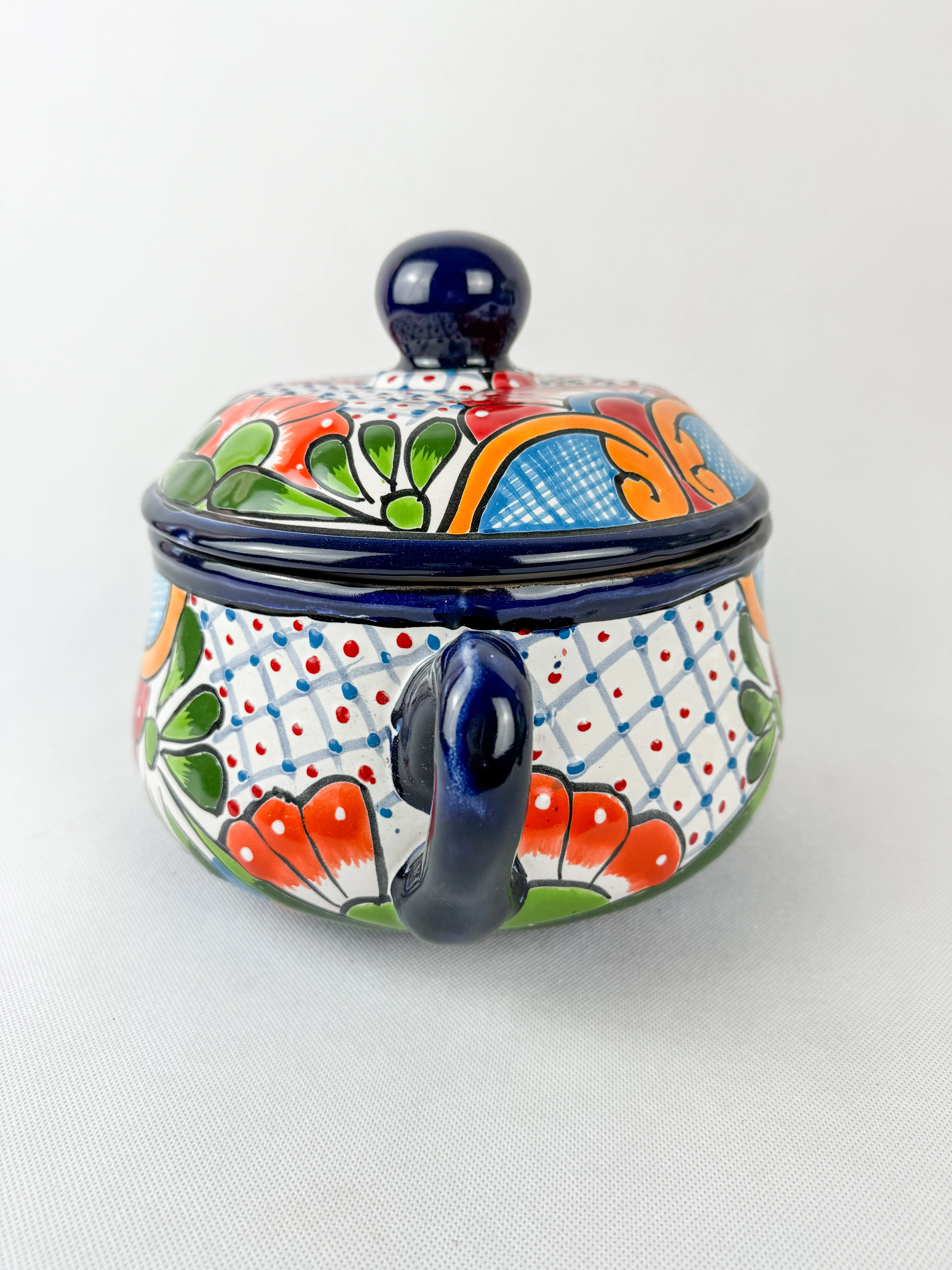 Talavera Pot Cazuela Sopera Talavera Pottery Mexican Clay Pot Colorful - Image 4