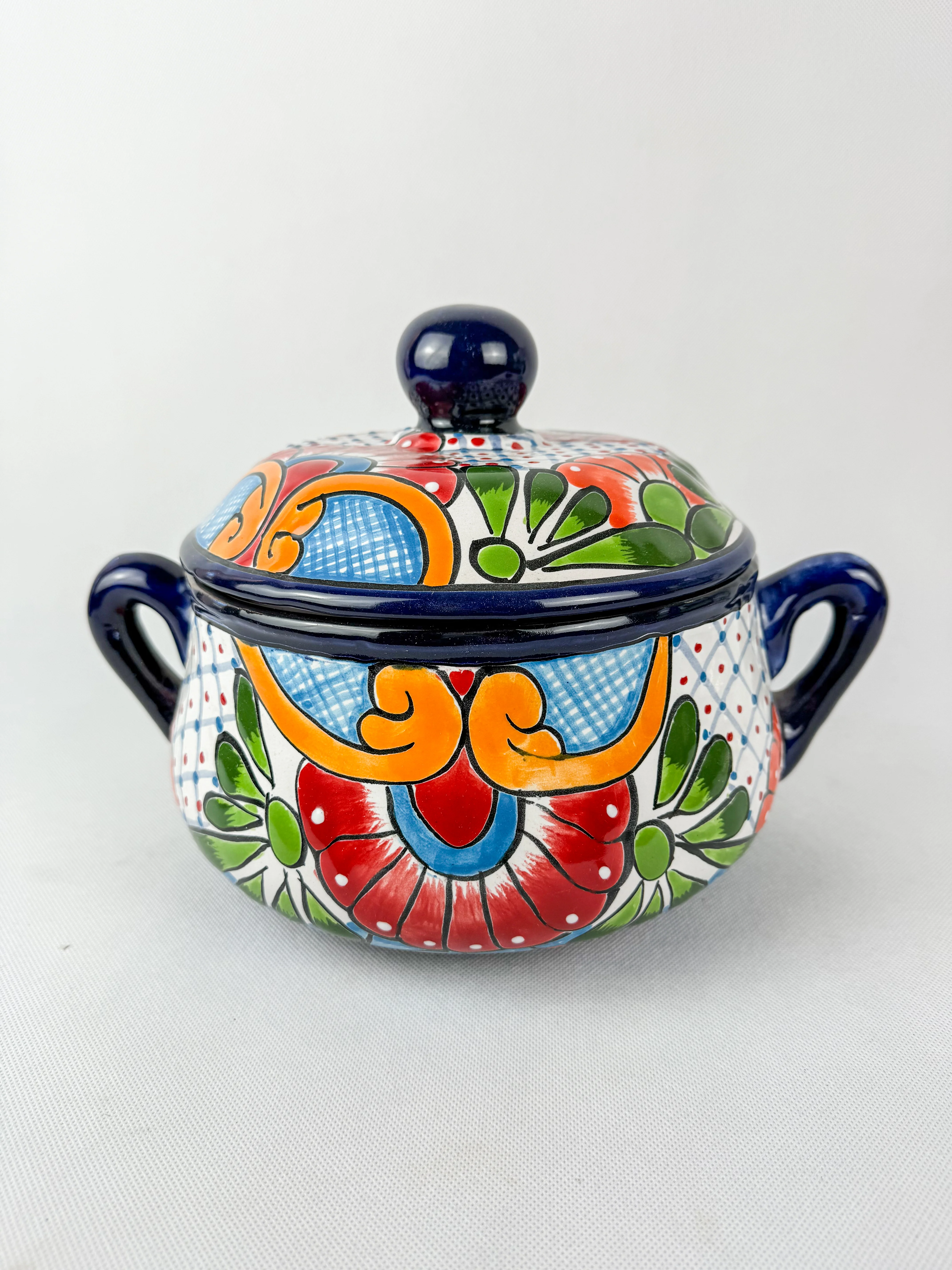 Talavera Pot Cazuela Sopera Talavera Pottery Mexican Clay Pot Colorful - Image 5