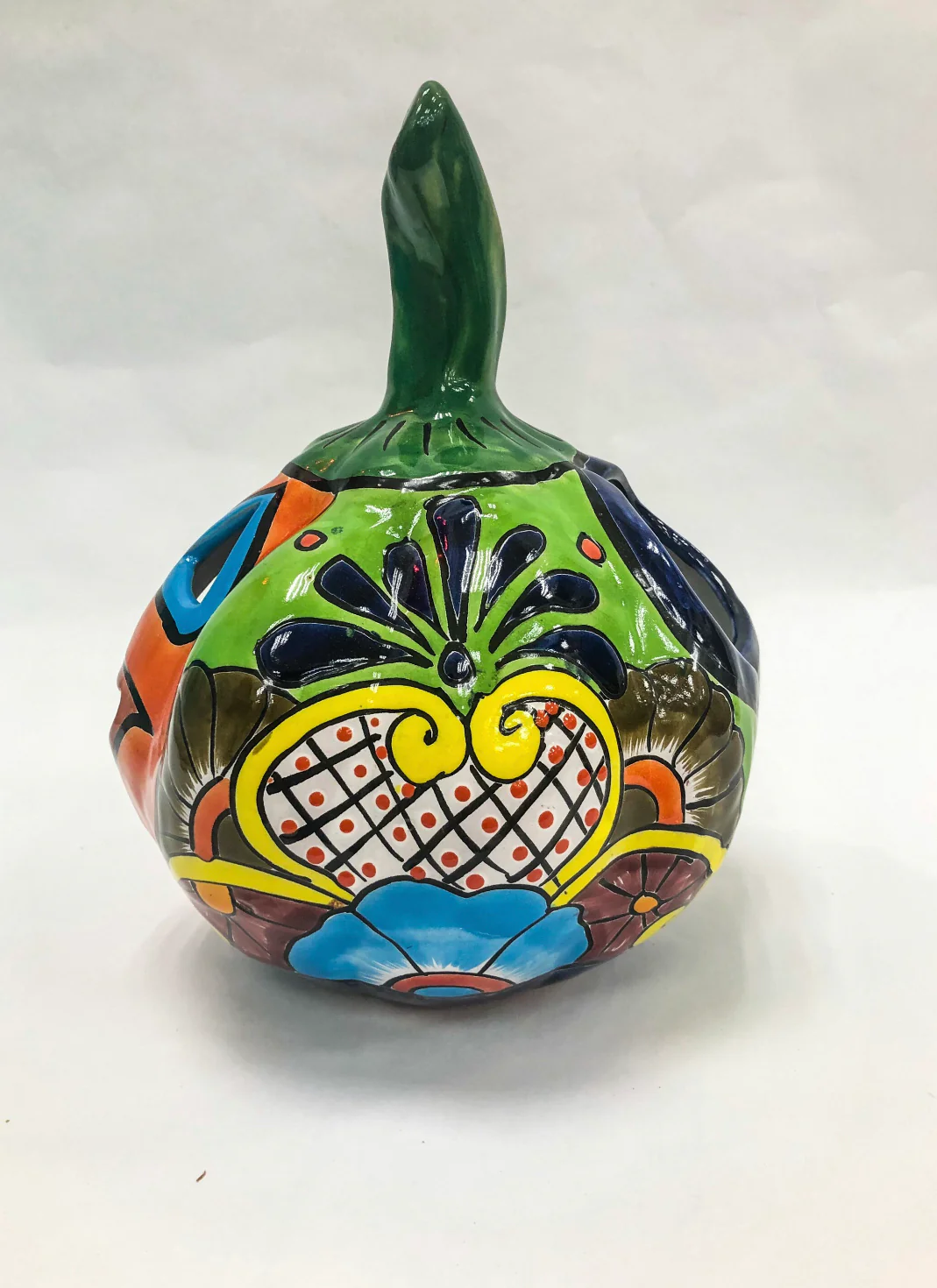 Talavera Pumpkin Candle Holder - Calabaza Talavera - Image 3