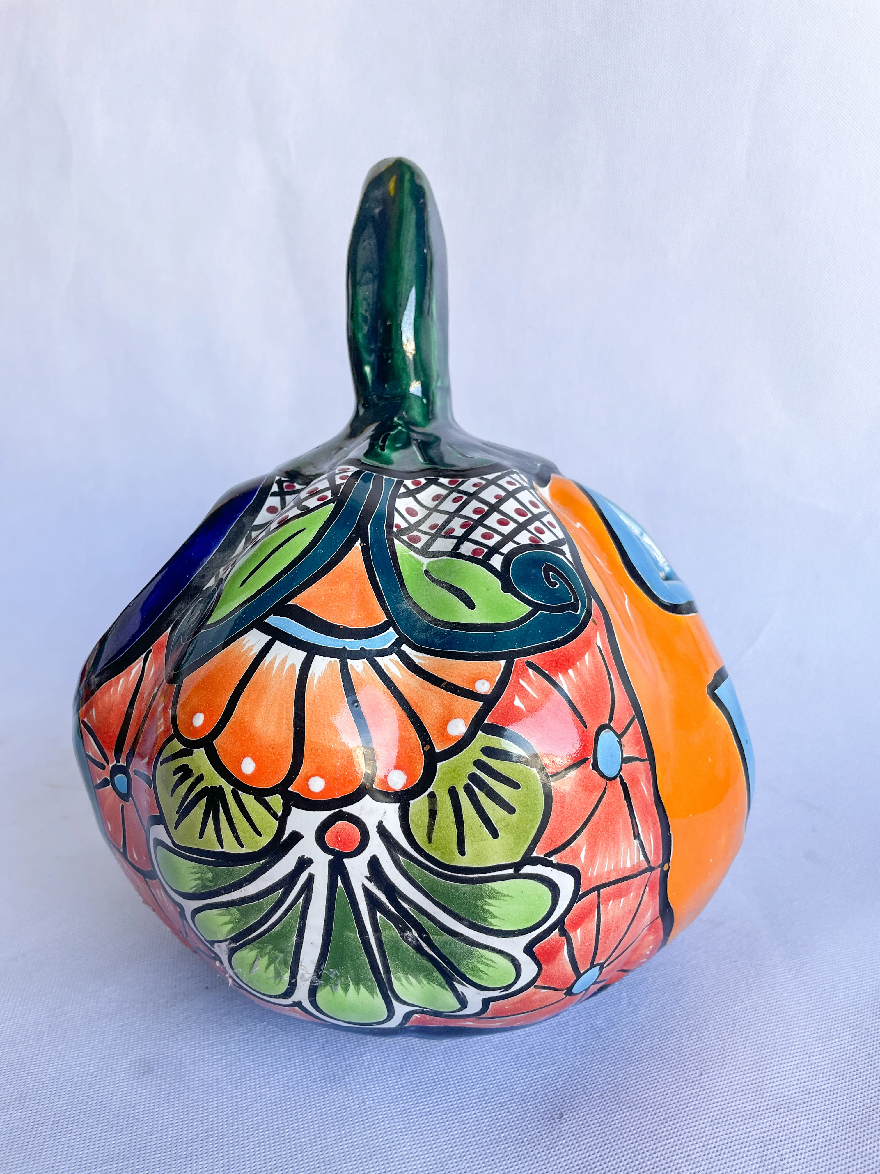 Talavera Pumpkin Candle Holder - Calabaza Talavera - Image 7