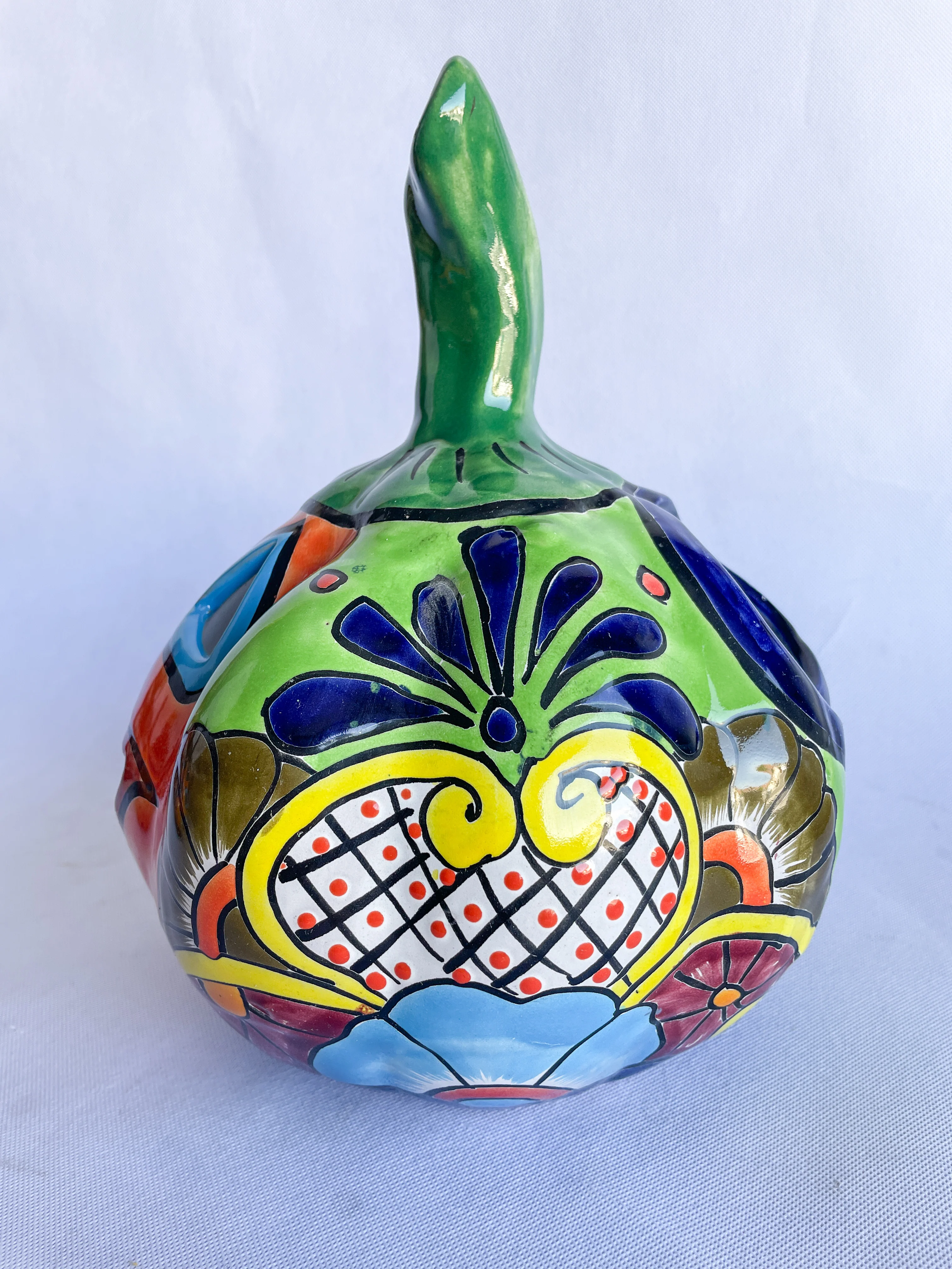 Talavera Pumpkin Candle Holder - Calabaza Talavera - Image 9