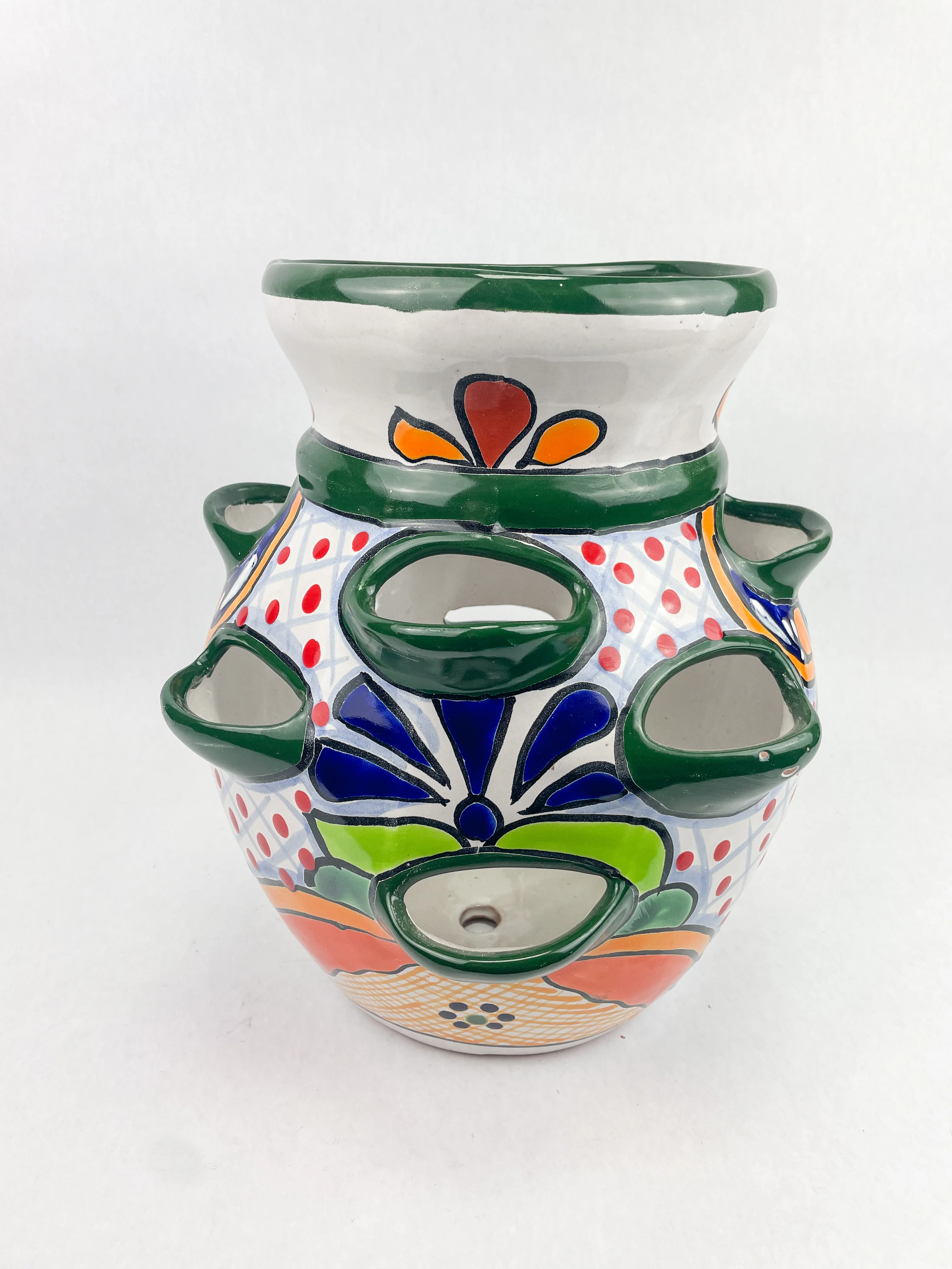 Talavera Strawberry Pot 13 In Large Talavera Flower Pot 10-Pocket - Image 5