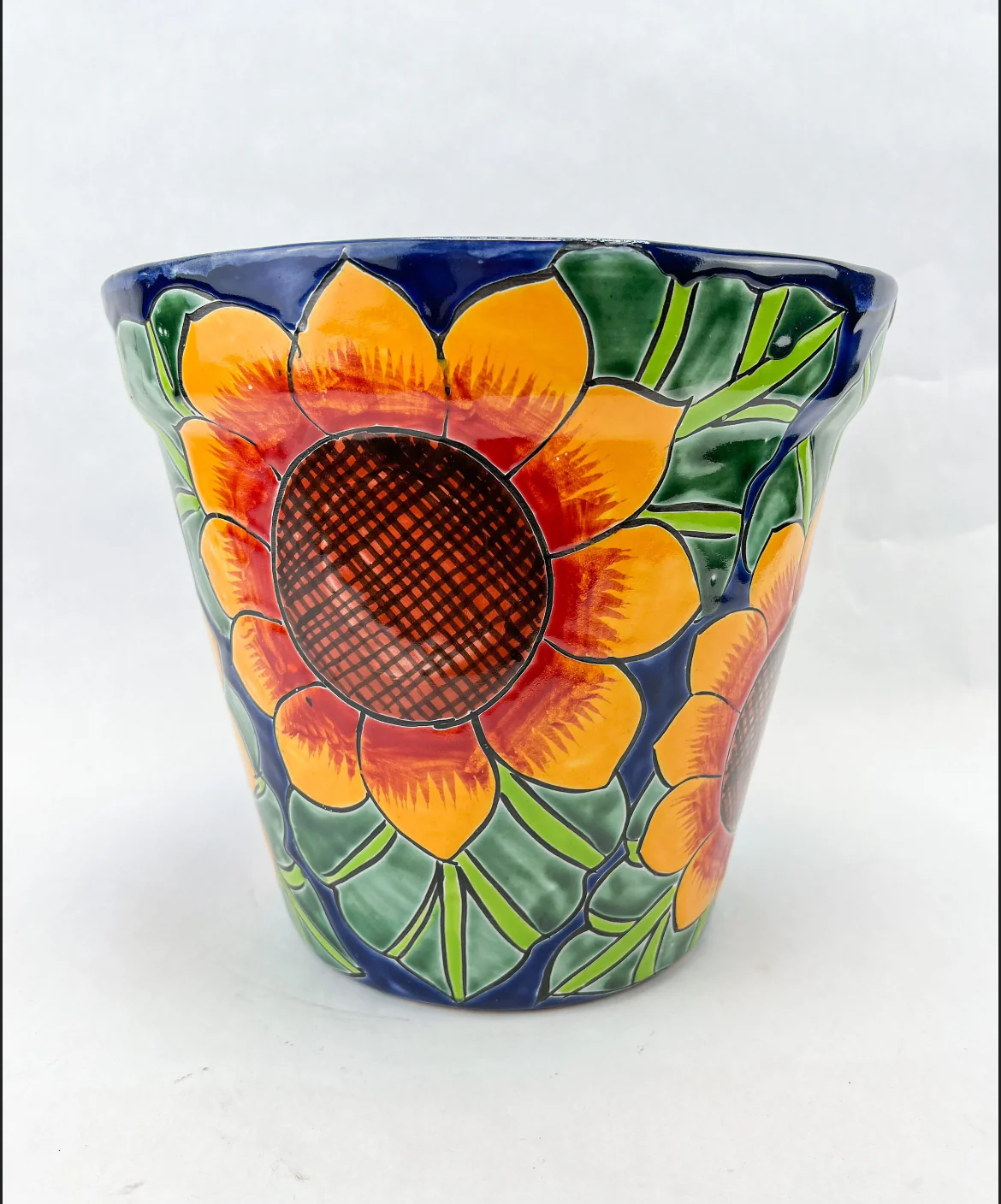 Talavera Sunflower Pot 10 Inches Planter Mexican Pottery Flower Pots Flower Pots From Mexico Mexican Talavera Flower Pots - Image 4