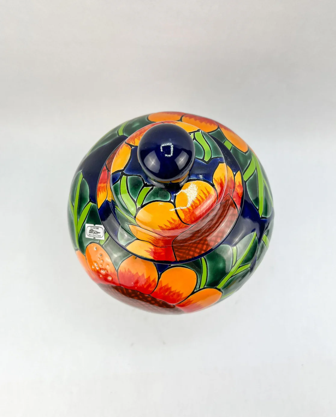 Talavera Tibor 14 Inch Urn Jar Talavera Jar Sunflower Vase Paintings of Sunflowers in Vase - Image 2