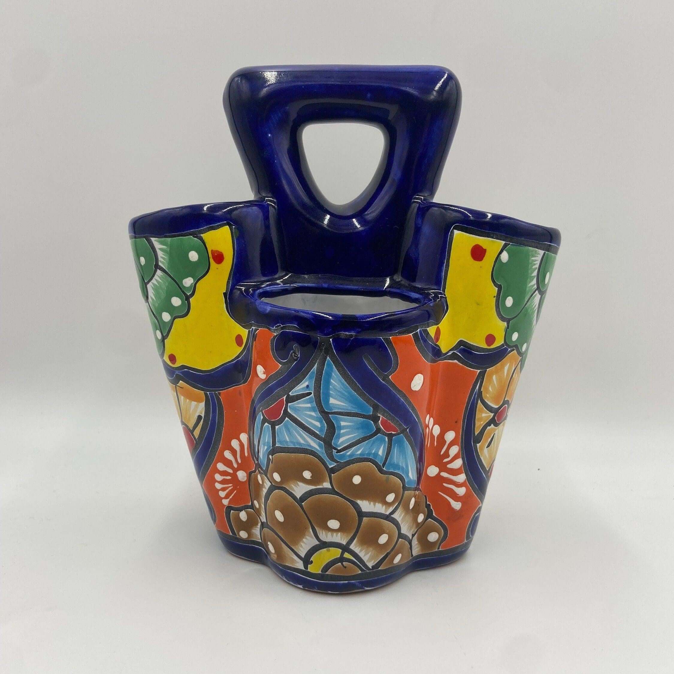 Talavera Utensil Holder | Colorful Handcrafted Mexican Organizer - Image 4