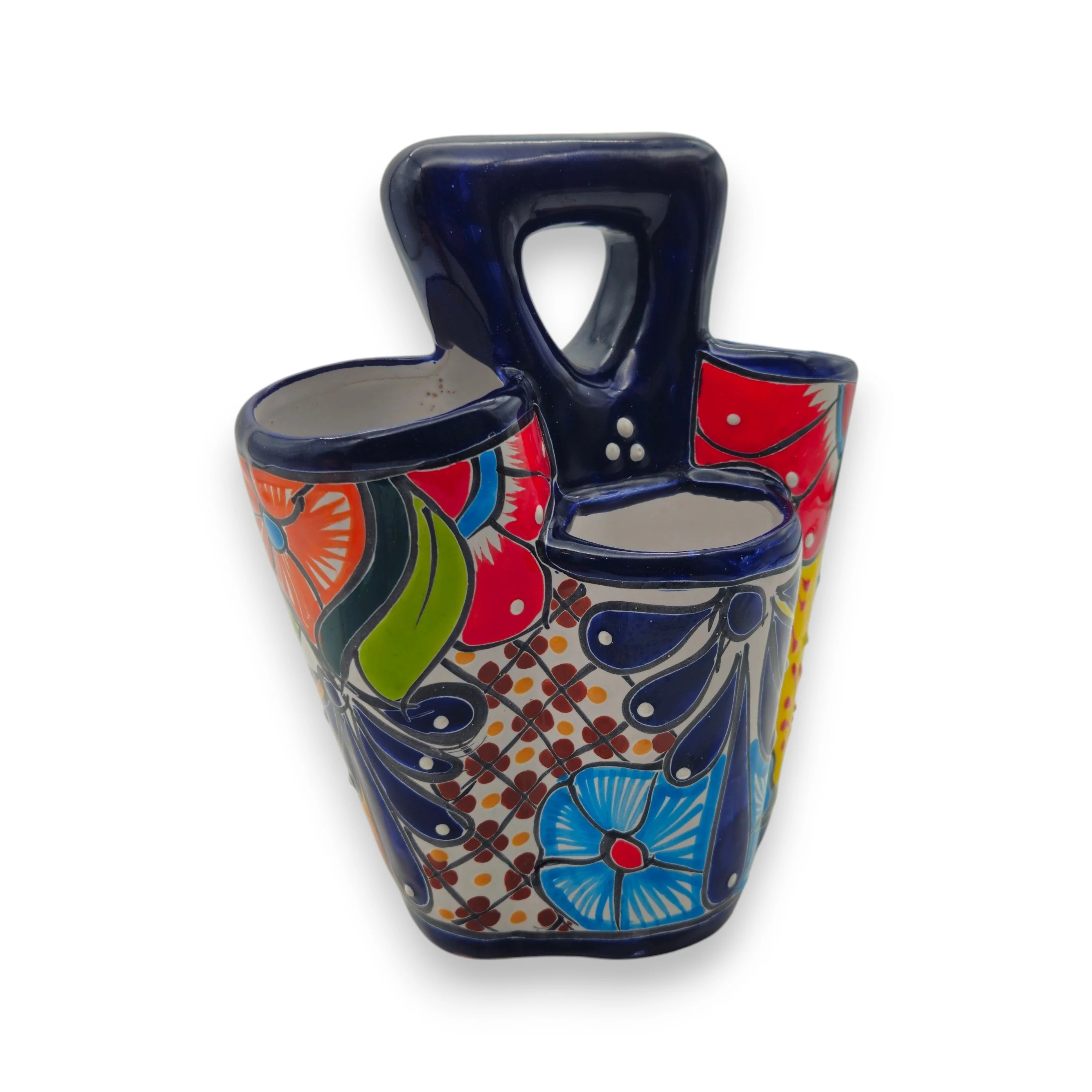 Talavera Utensil Holder | Colorful Handcrafted Mexican Organizer - Image 7