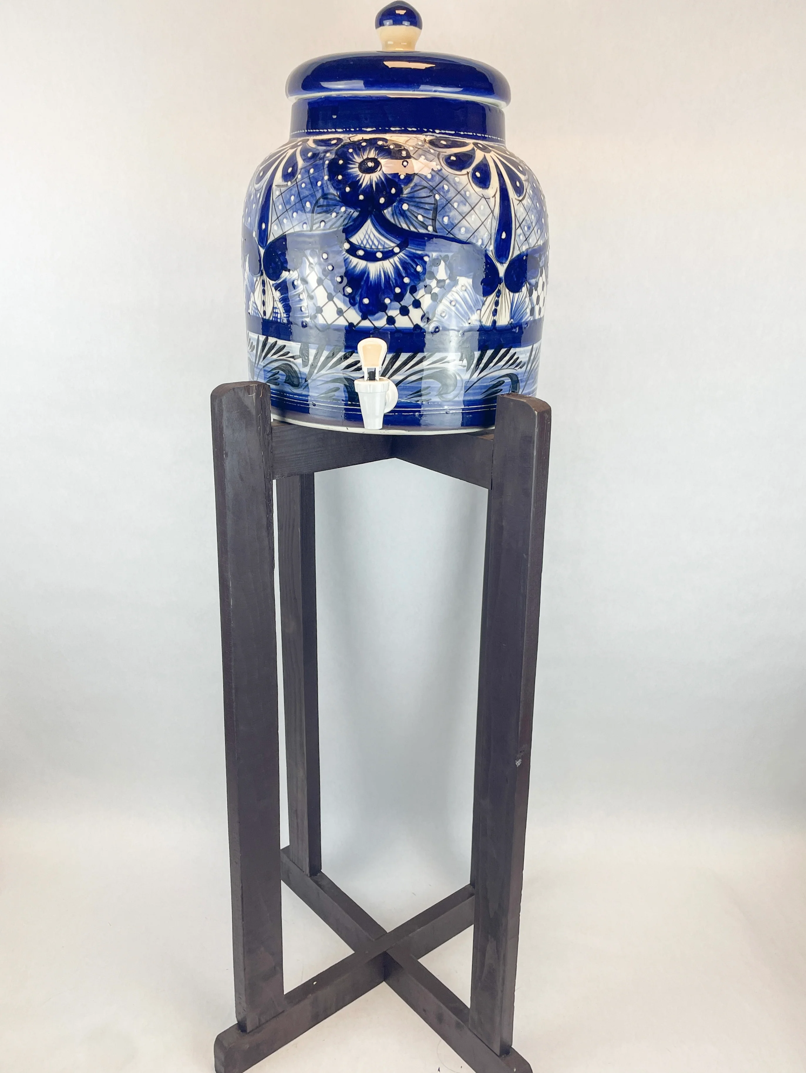 Talavera Water Dispenser With Wooden Stand Water Crock Mexican Water Dispenser - Image 11