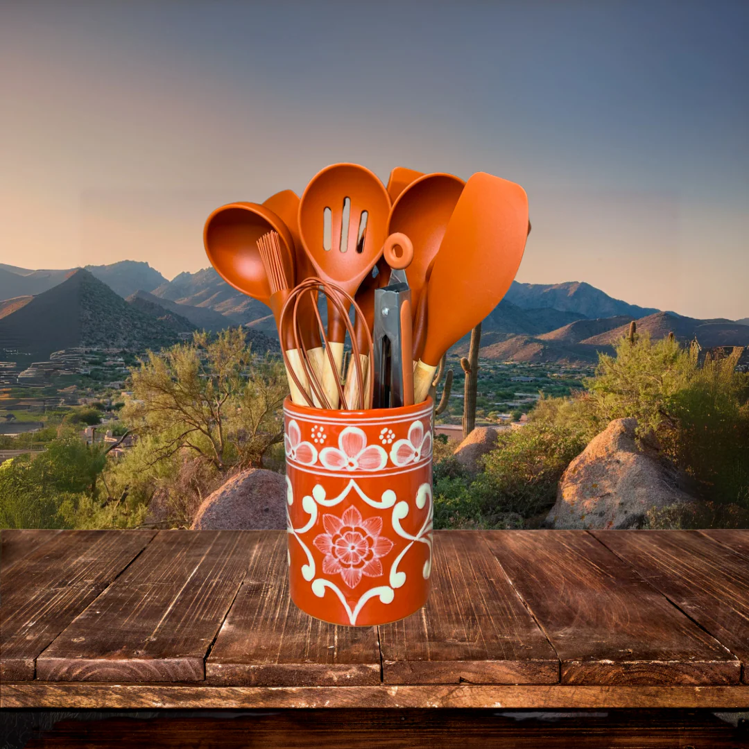 Terracotta Barro 12-Piece Utensil & Holder Set- Juego Porta Cucharas - Image 6