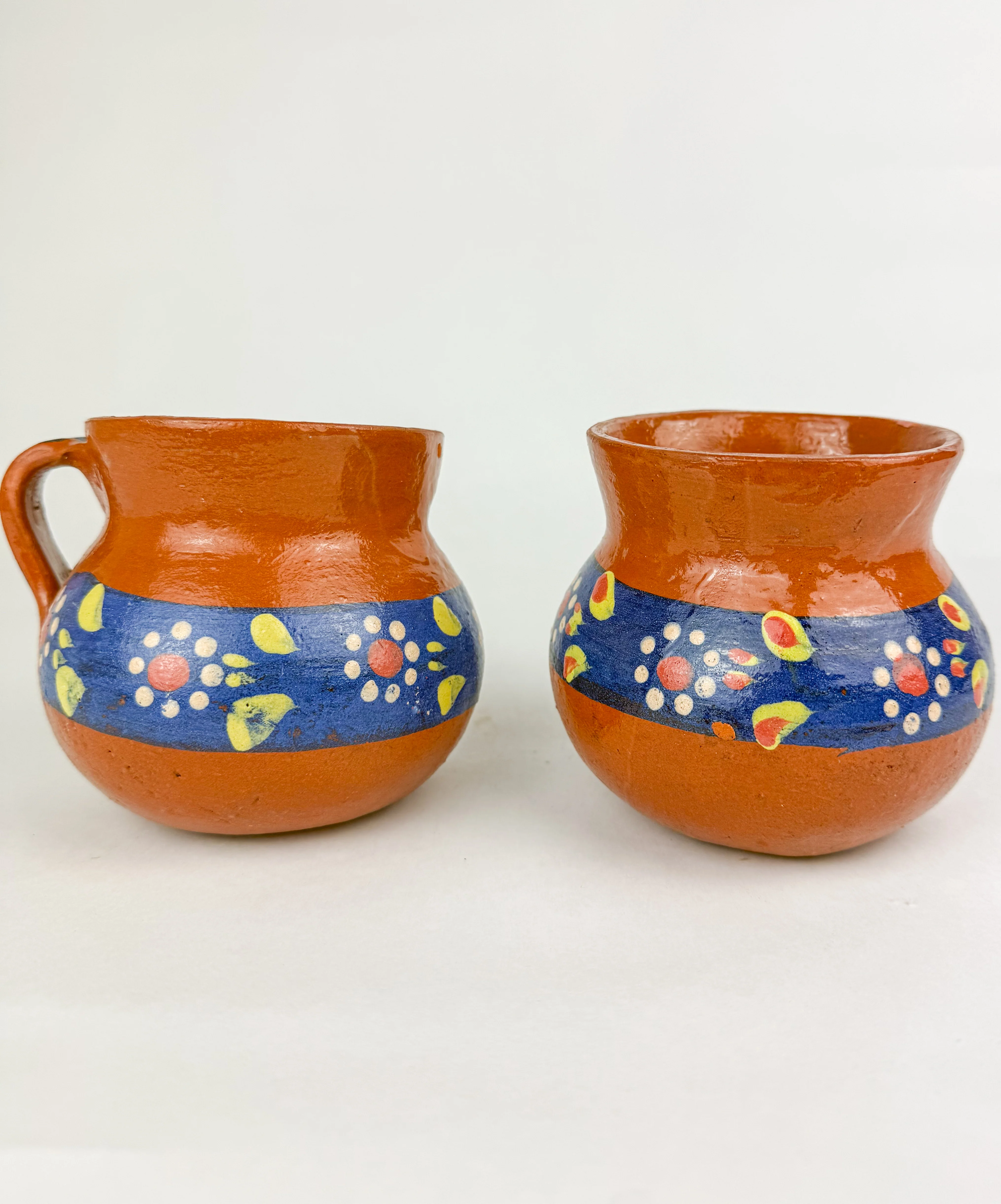 Michoacan Mexican Clay Mugs 2pc Set Mexican Cups Tazas De Barro Lead Free - Image 3