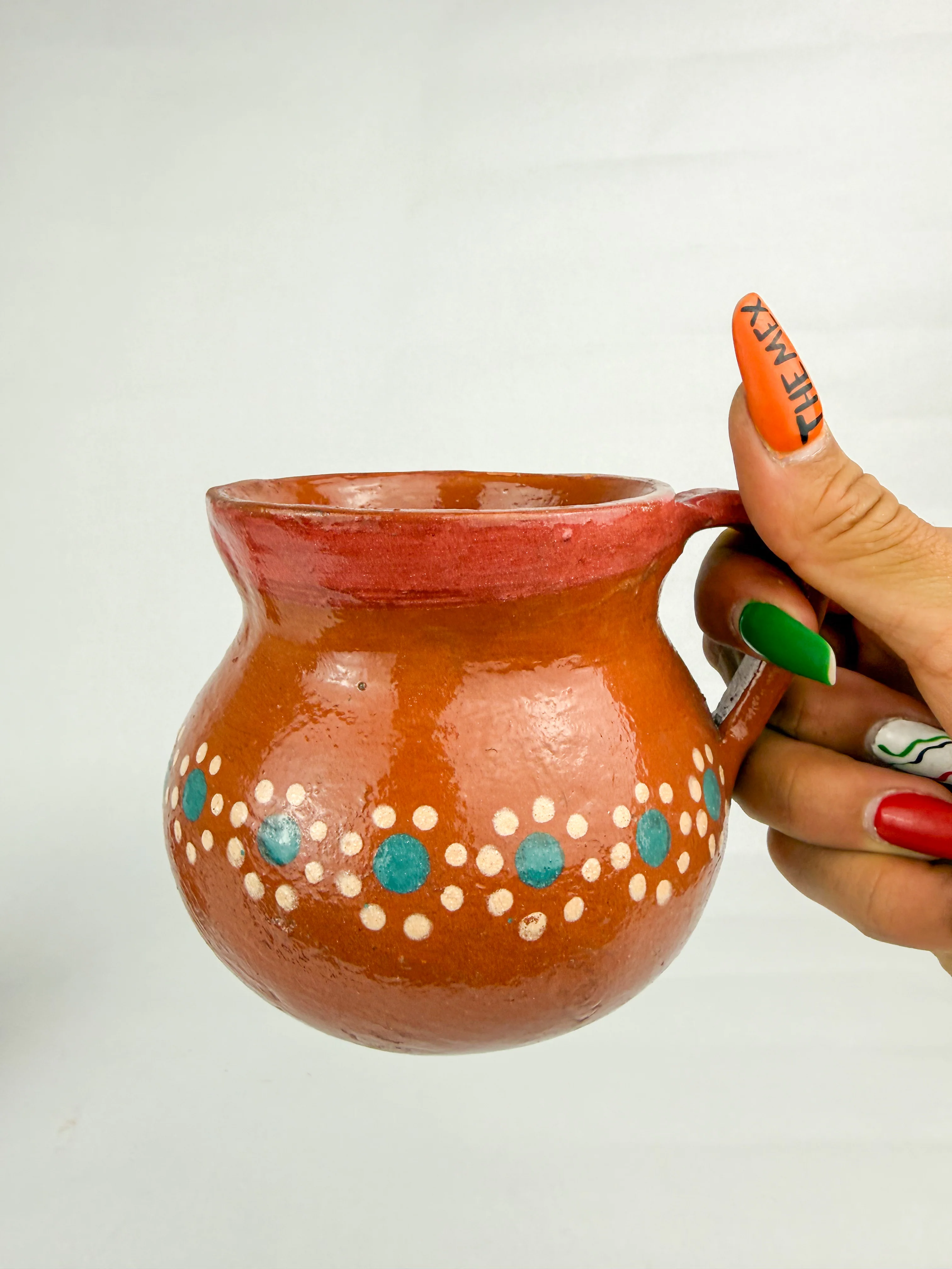 Michoacan Mexican Clay Mugs 2pc Set Mexican Cups Tazas De Barro Lead Free - Image 4