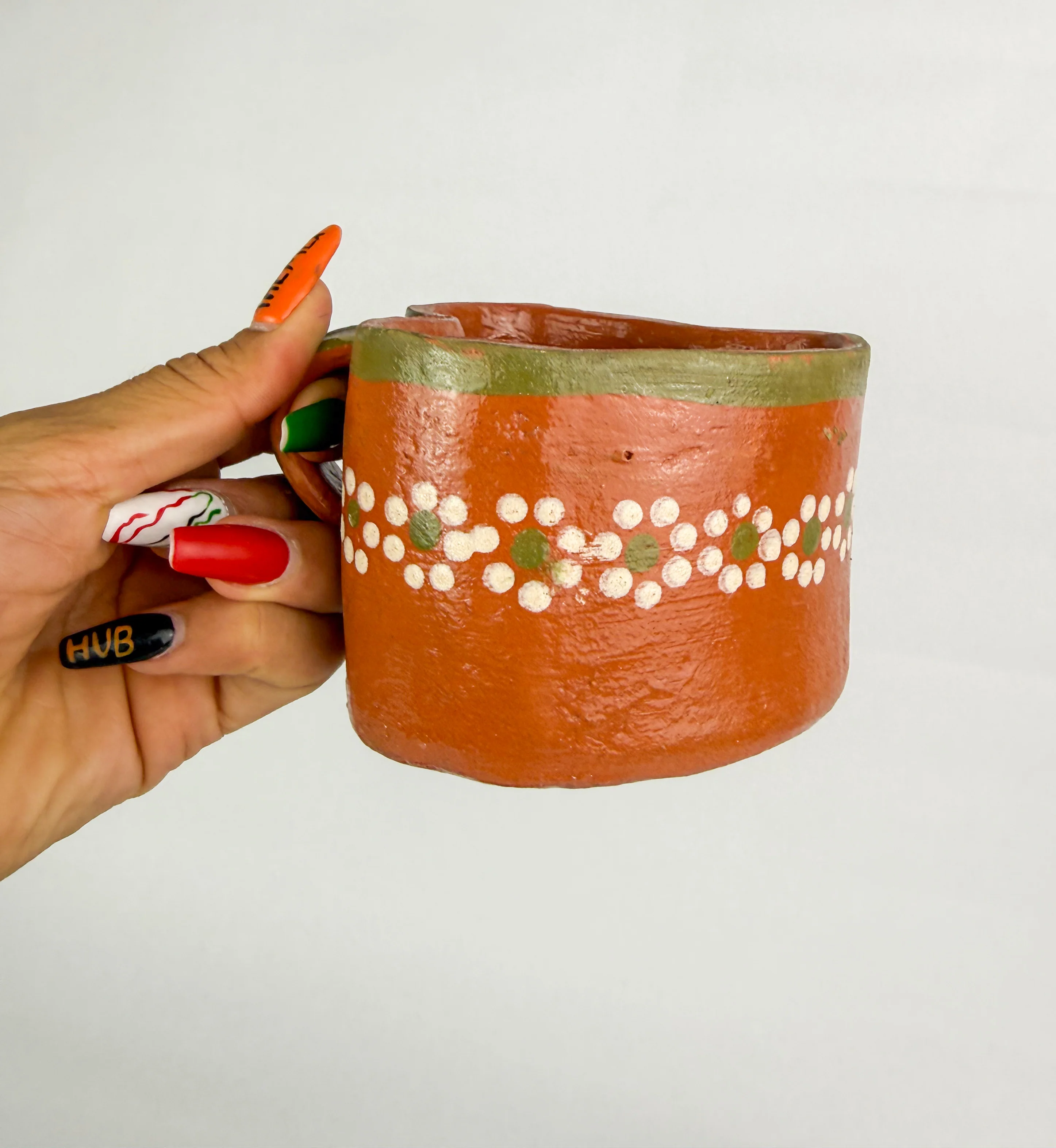 Michoacan Mexican Clay Mugs 2pc Set Mexican Cups Tazas De Barro Lead Free - Image 9
