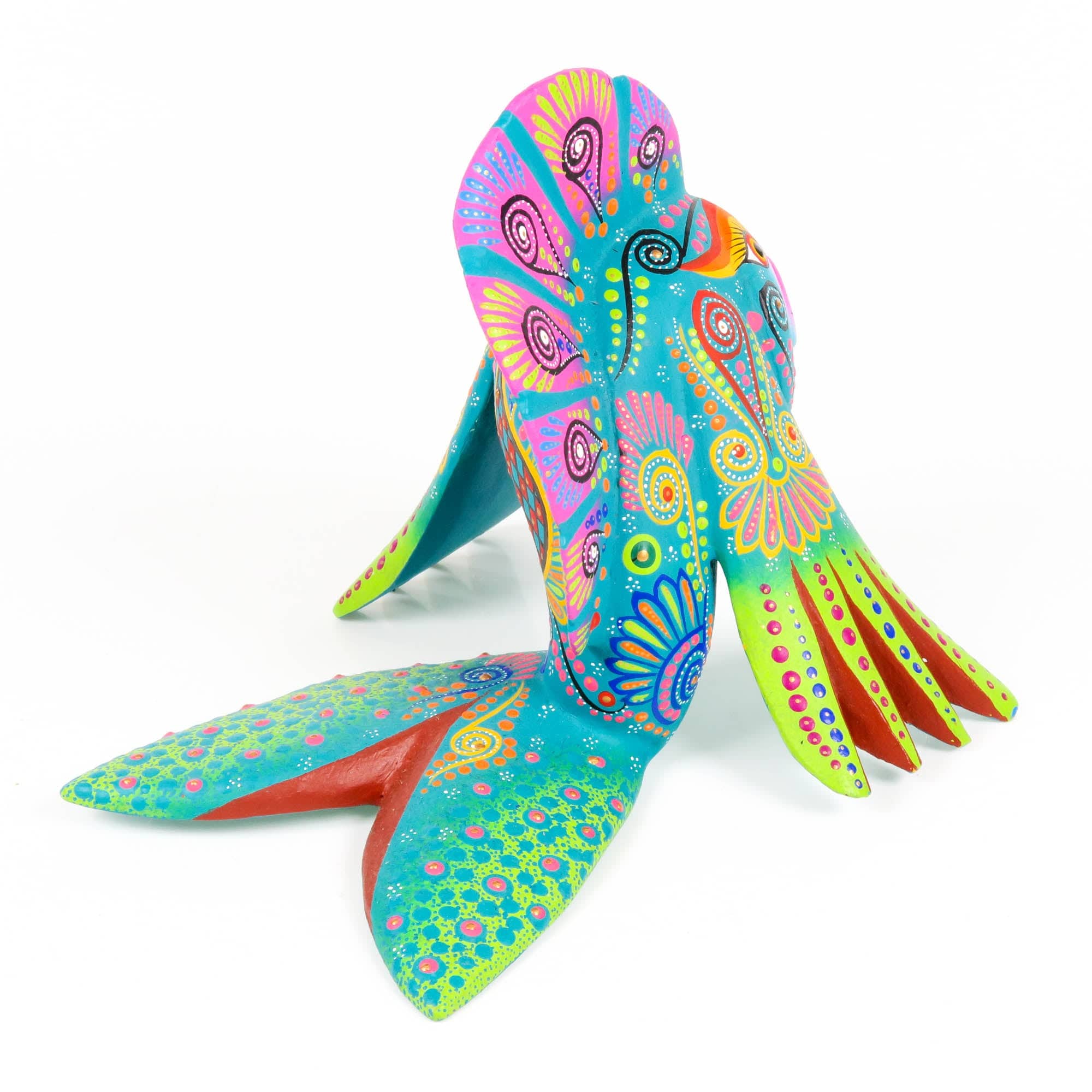 Turquoise Fish - Oaxacan Alebrije Wood Carving - Image 5