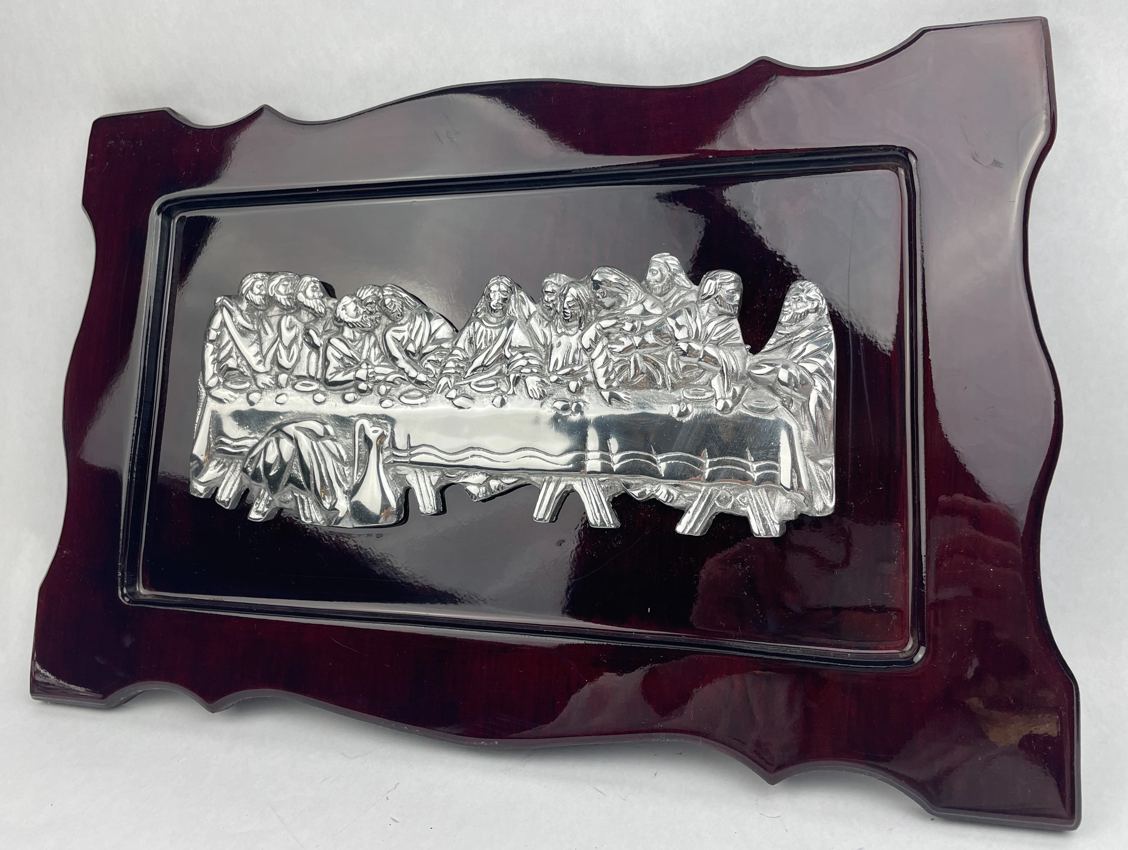 Wooden Last Supper Wall Decor Pewter 3D Wall Frame Ultima Cena - Image 5