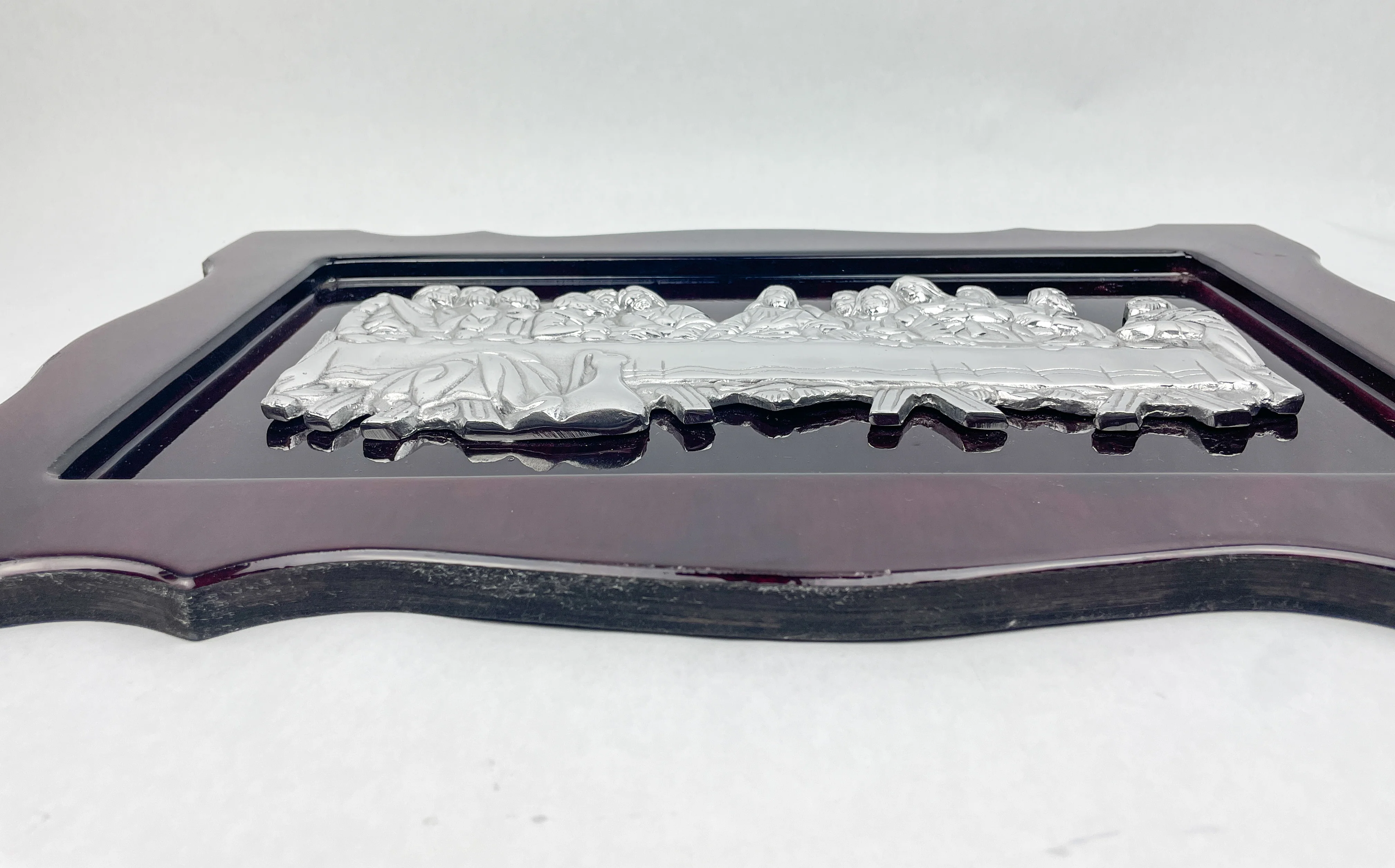 Wooden Last Supper Wall Decor Pewter 3D Wall Frame Ultima Cena - Image 6