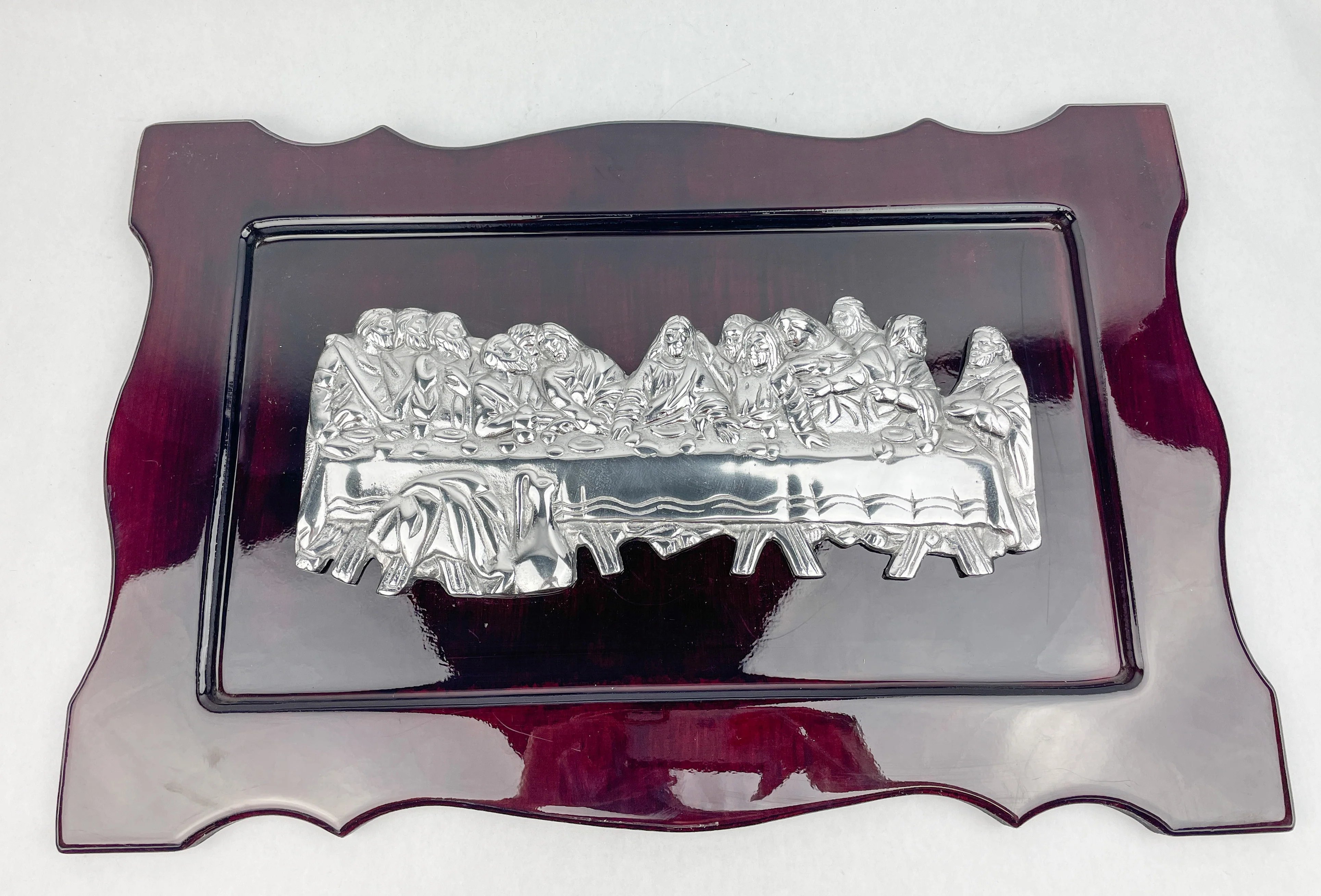 Wooden Last Supper Wall Decor Pewter 3D Wall Frame Ultima Cena - Image 7