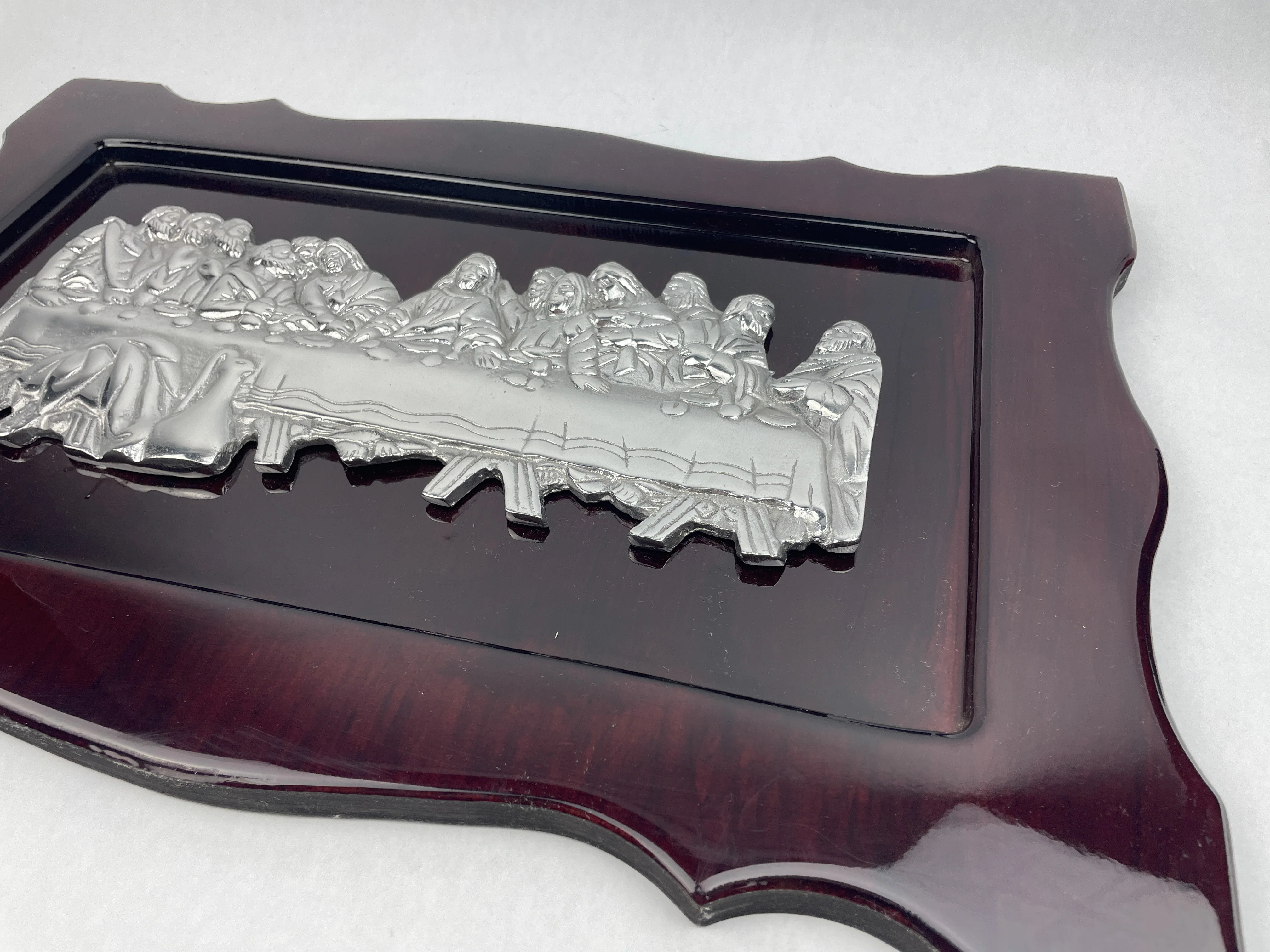 Wooden Last Supper Wall Decor Pewter 3D Wall Frame Ultima Cena - Image 8