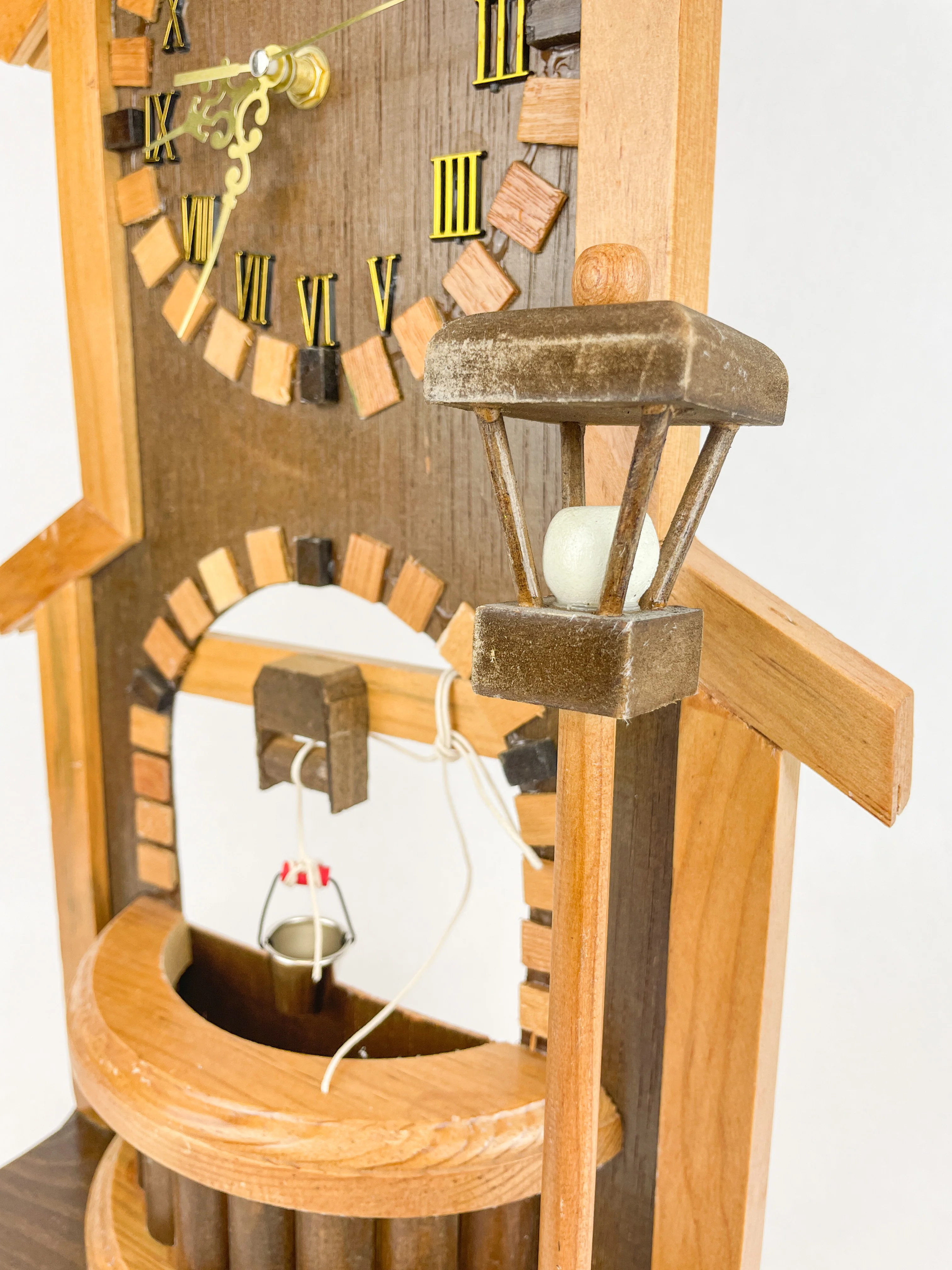 Mexican Handcrafted Key Holder Wall Clock Water Well Rustic Key Holder Reloj de Pared Pozo - Image 3