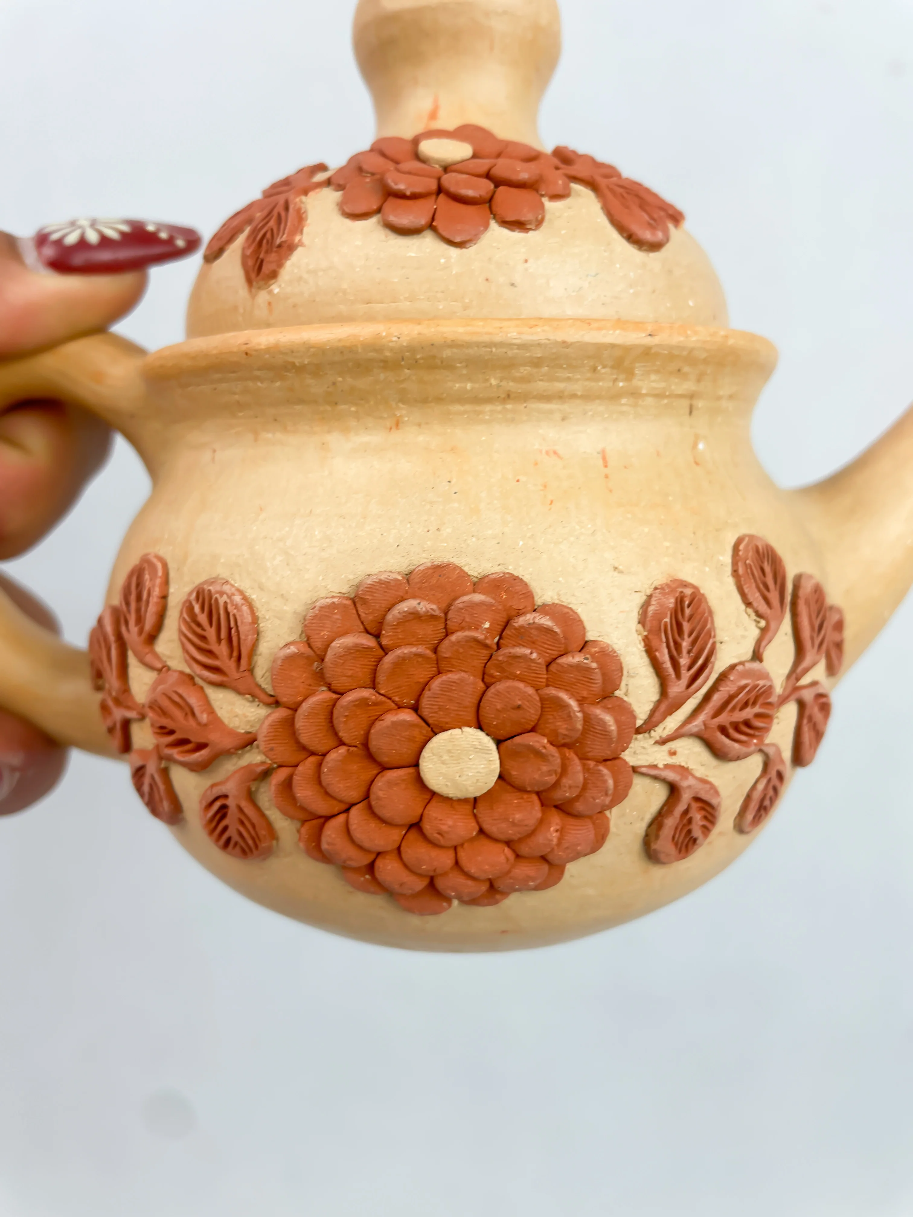 Velasco Oaxaca Red Clay Tea Pot - Tetera Barro - Image 3