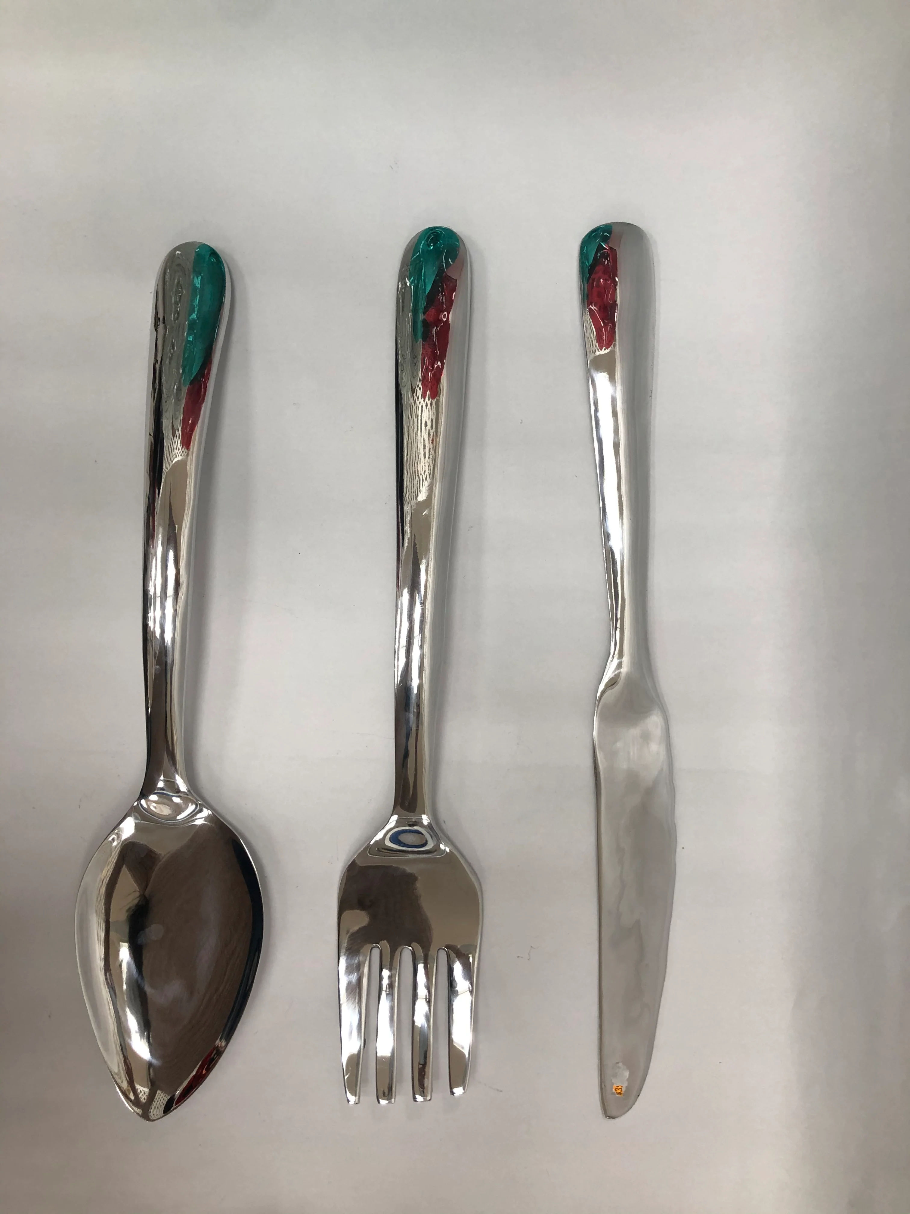 Giant Fork And Spoon Wall Decor 22 Inch Oversized Silver Wall Utensils - Image 4