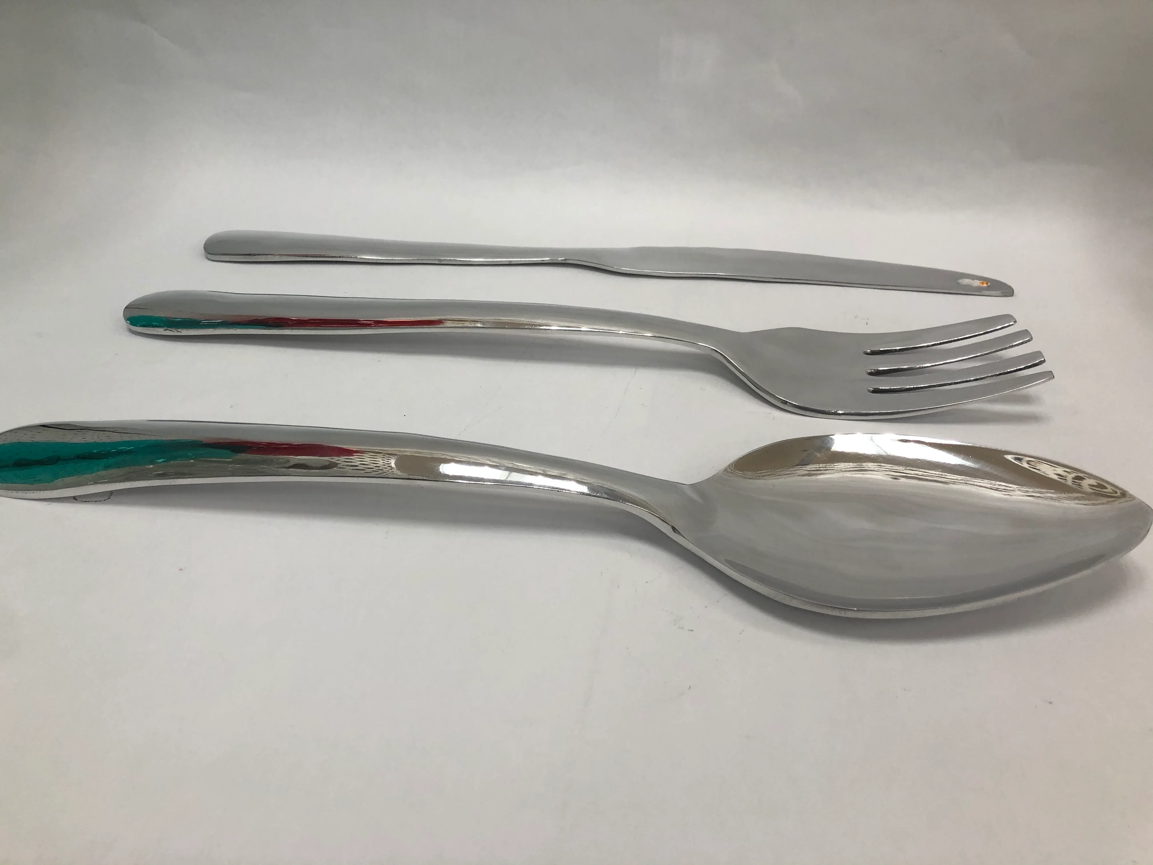 Giant Fork And Spoon Wall Decor 22 Inch Oversized Silver Wall Utensils - Image 5