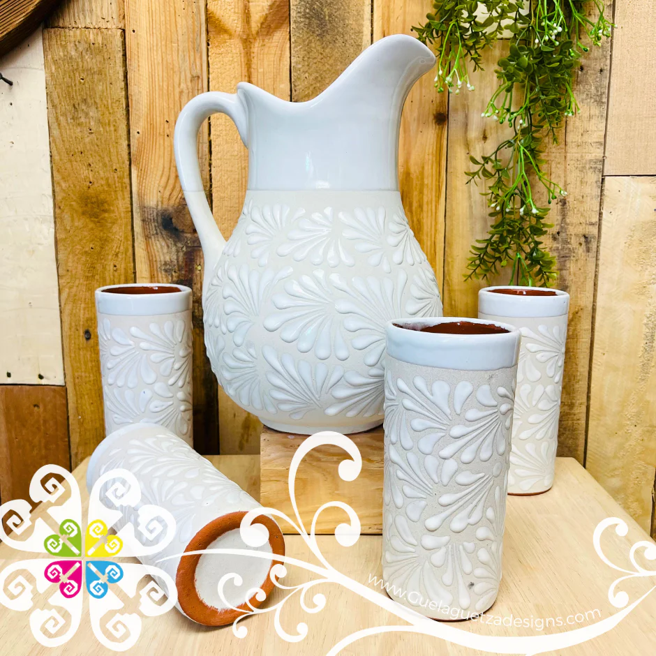 White Espiga Pato Pitcher Set - 4 Cups - Image 3