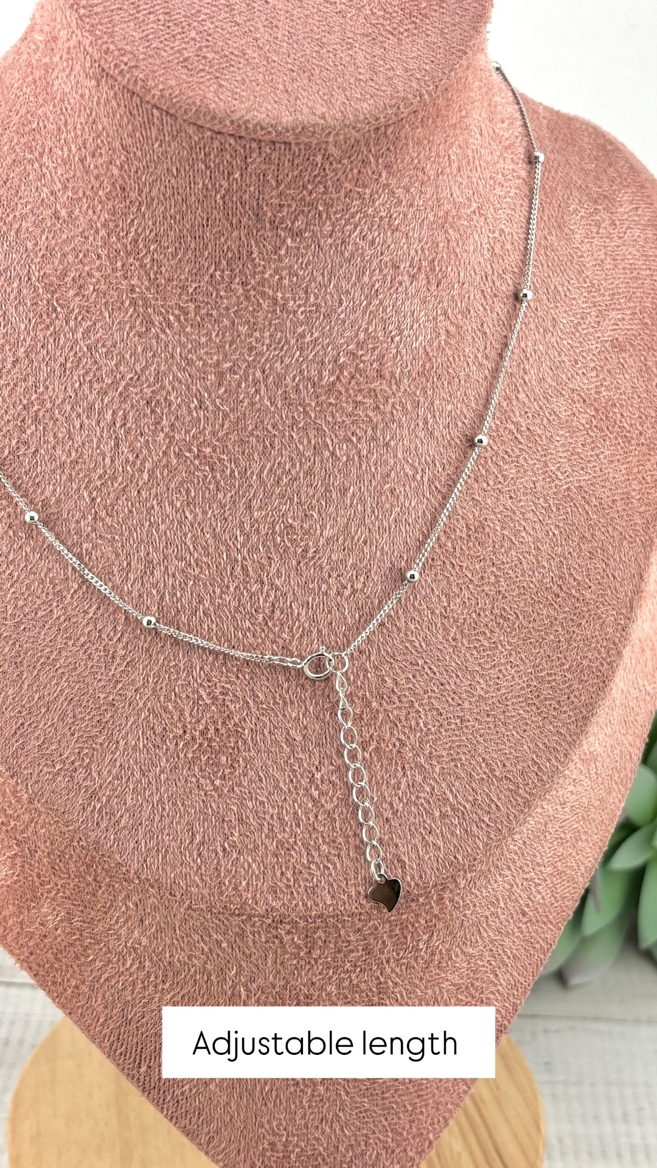 Witch Knot Necklace in 925 Silver with Beaded Chain | Collar nudo de bruja plata 925 con cadena de bolitas - Image 6